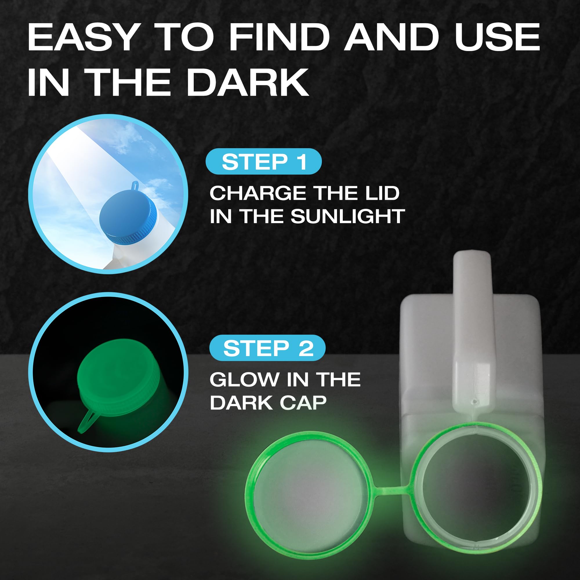 Urinals for Men Glow in The Dark Lid by Tilcare (1 Pack) - 32oz/1000mL Thick Plastic Mens Bedpan Bottle with Screw-on Lid - Spill Proof Portable Pee Bottles - Travel Urine Collection Containers
