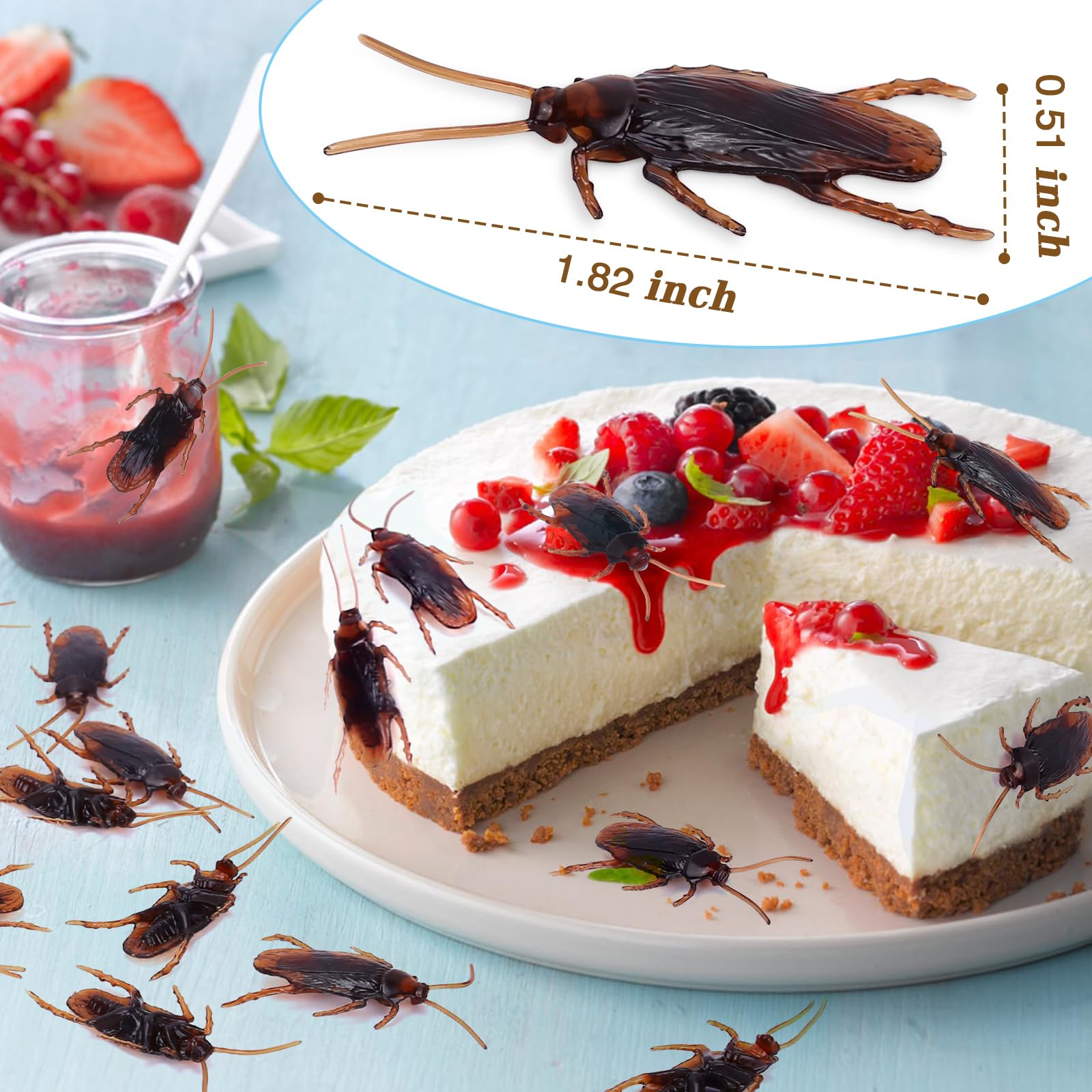 Riomeira Premium Fake Cockroaches, Pretty Realistic Fake Roaches, Great Way to Play a Prank, Faux Cockroaches Lifelike Creepy Perfect for Halloween Project, Tricking People, Kid Playing (15PCS)