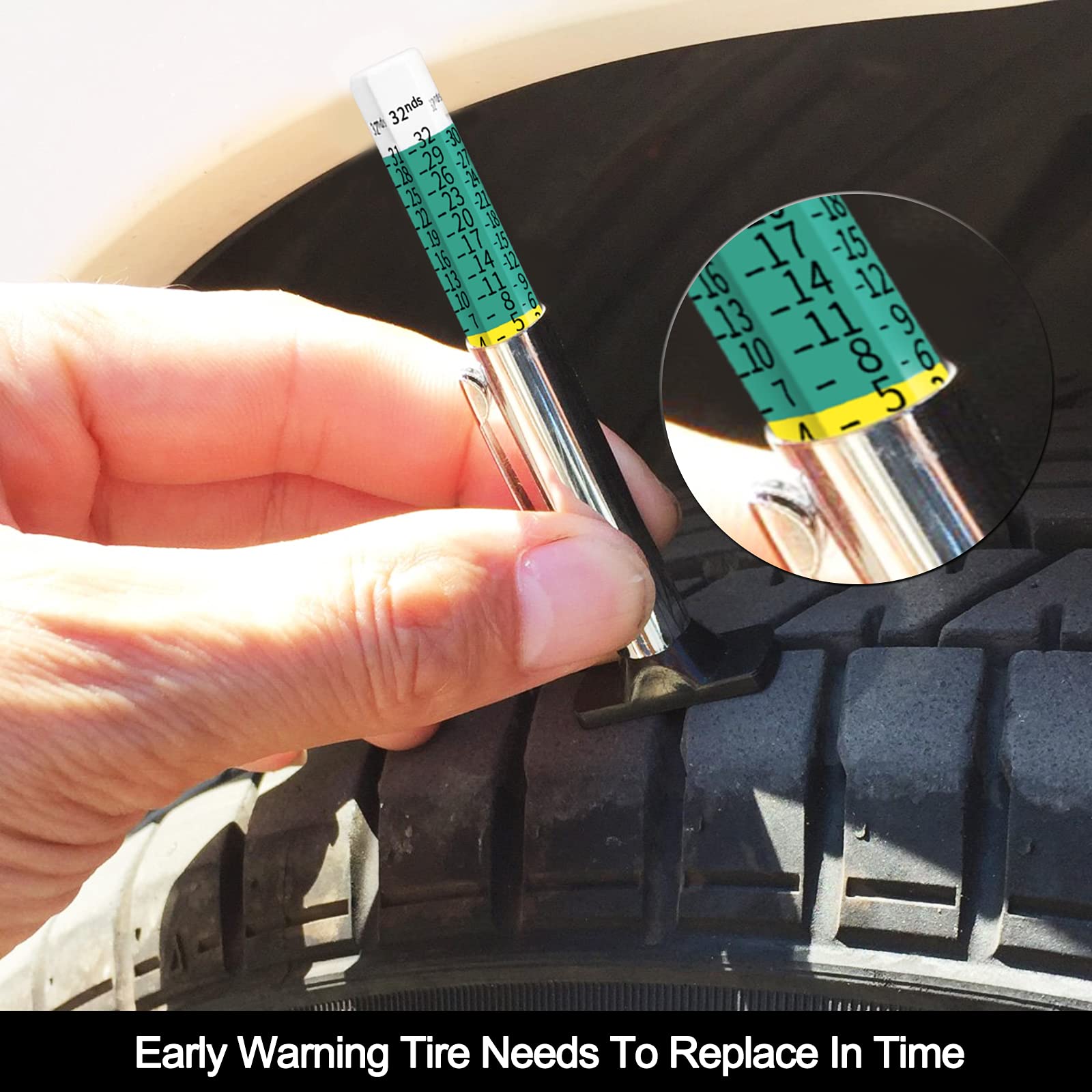 GODESON 88702 Smart Color Coded Tire Tread Depth Gauge