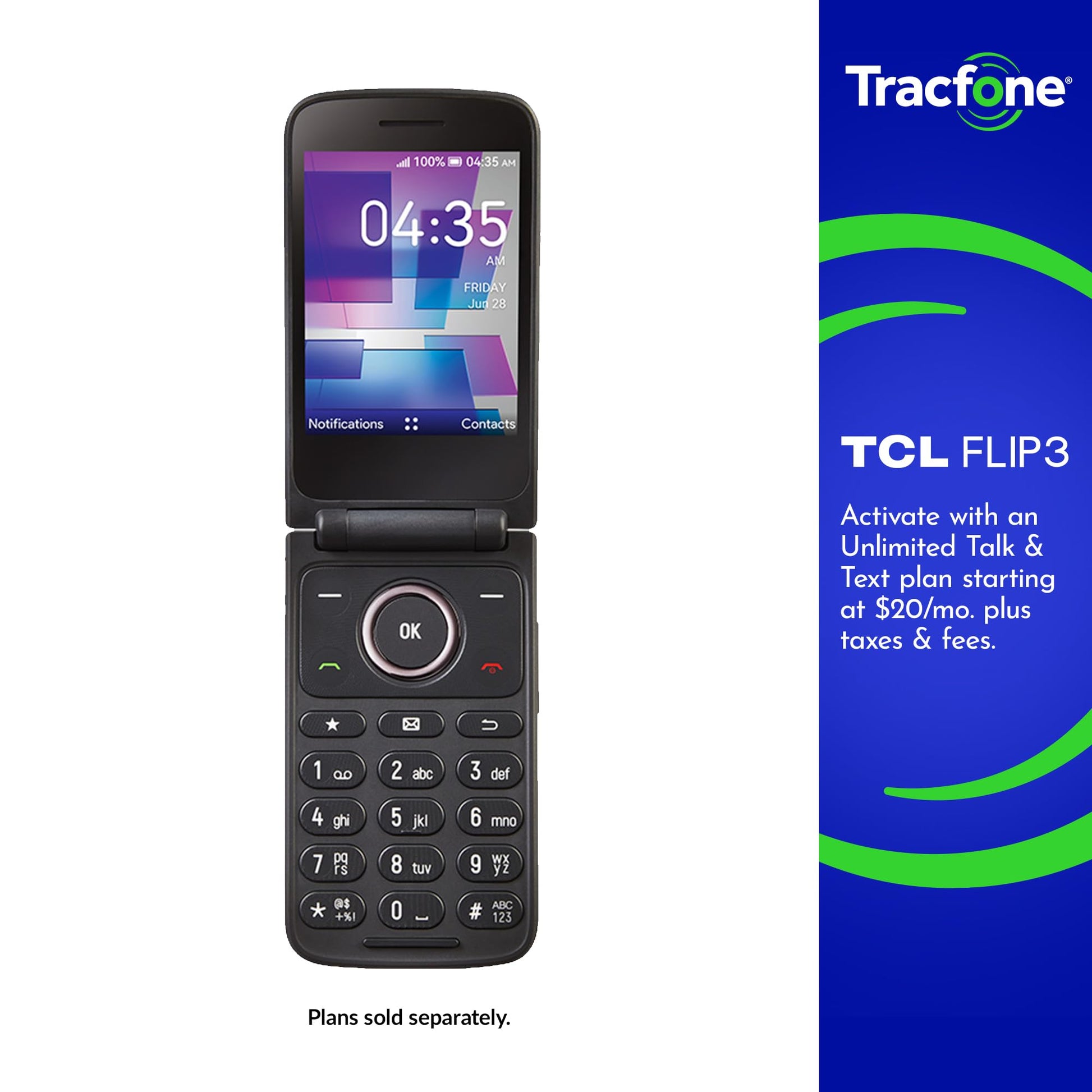 Tracfone, TCL FLIP 3, 16GB, Prepaid Smartphone, Stone Gray, 5MP Video Capable Camera, Locked