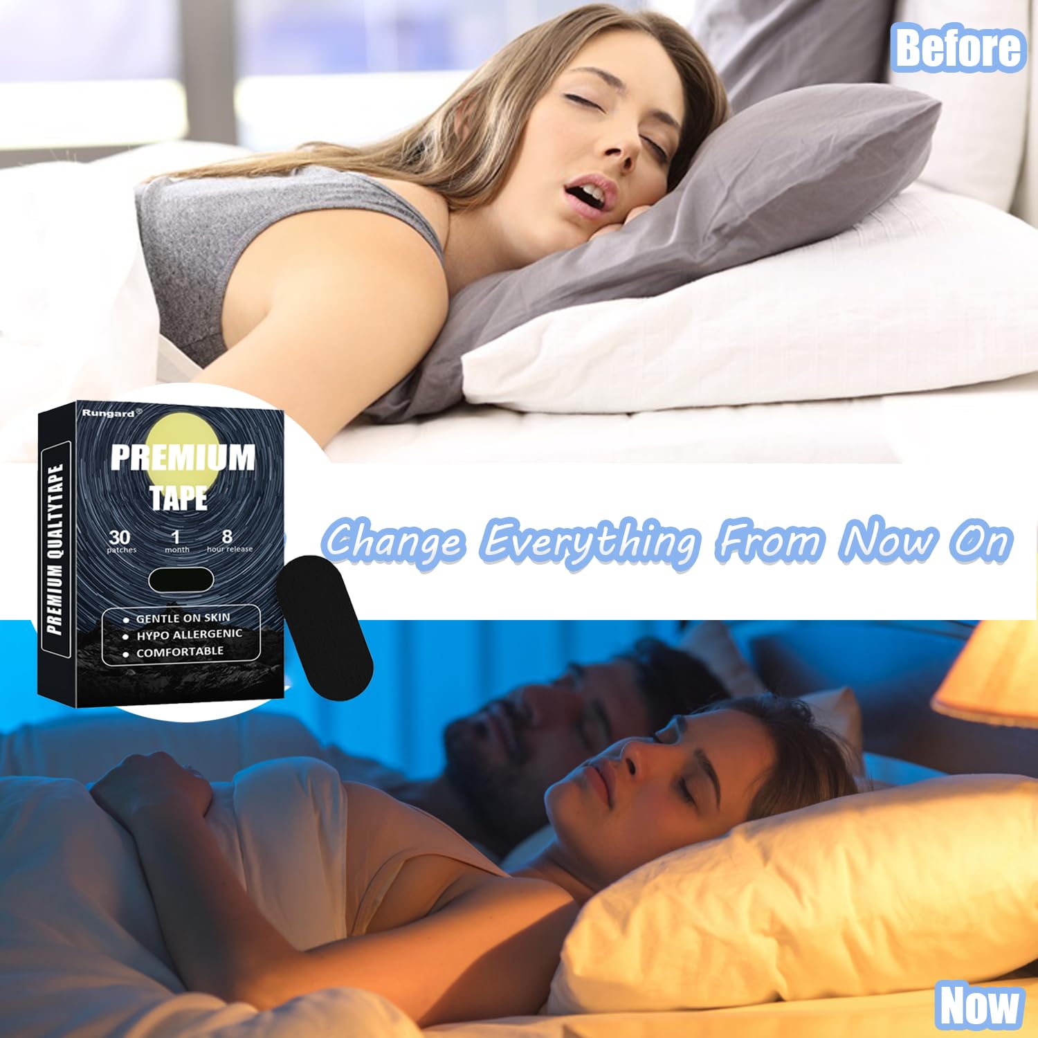 30 Pcs Black Gentle Breathable Mouth Tape for Sleeping - Black Micropore Tape, Hypoallergenic & Pain Free Removal Pain Free Removal,Latex Free & Gentle On Skin - Skin Friendly Adhesive Cotton Tape