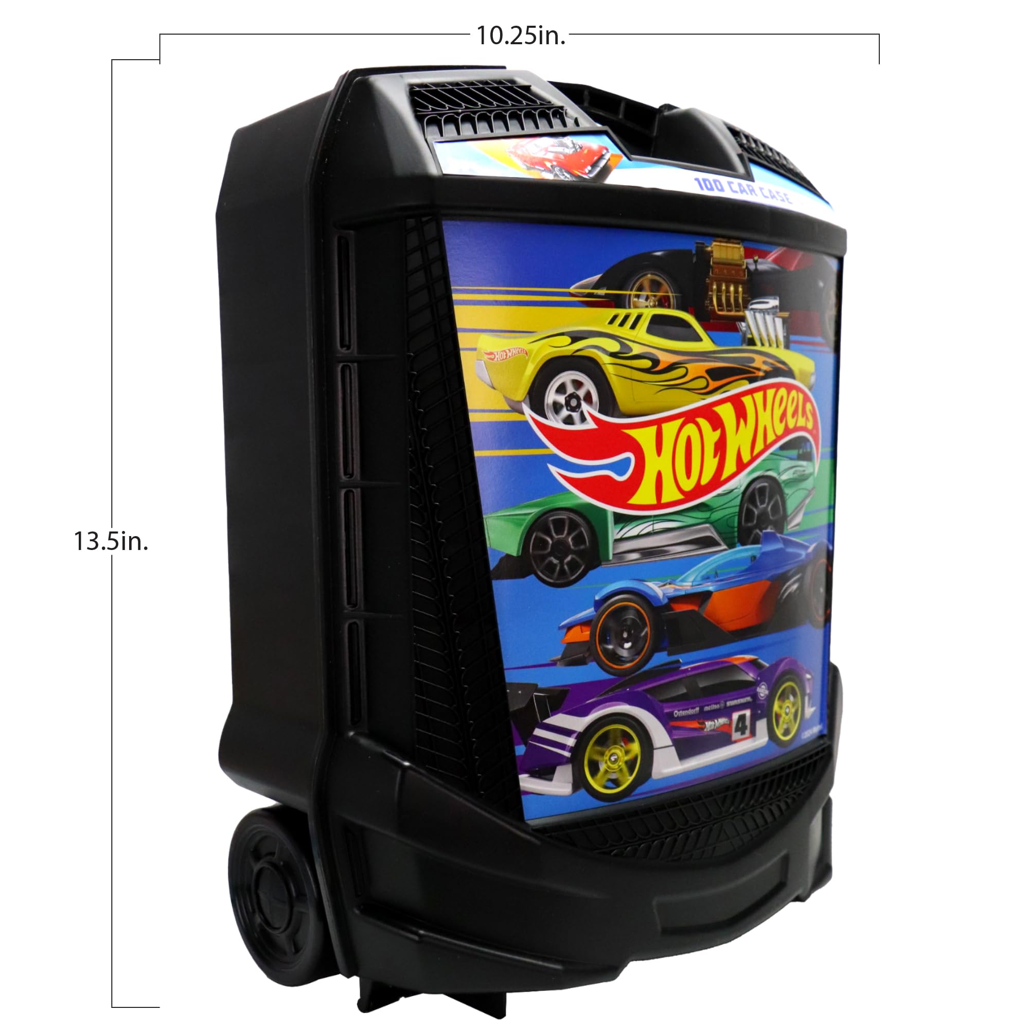 Hot Wheels 100-Car Storage Case – Large Capacity Organizer for 1:64 Die-Cast Vehicles with Handle and Latch, Durable Portable Carrying Case for Kids, Travel, and Toy Car Collectors