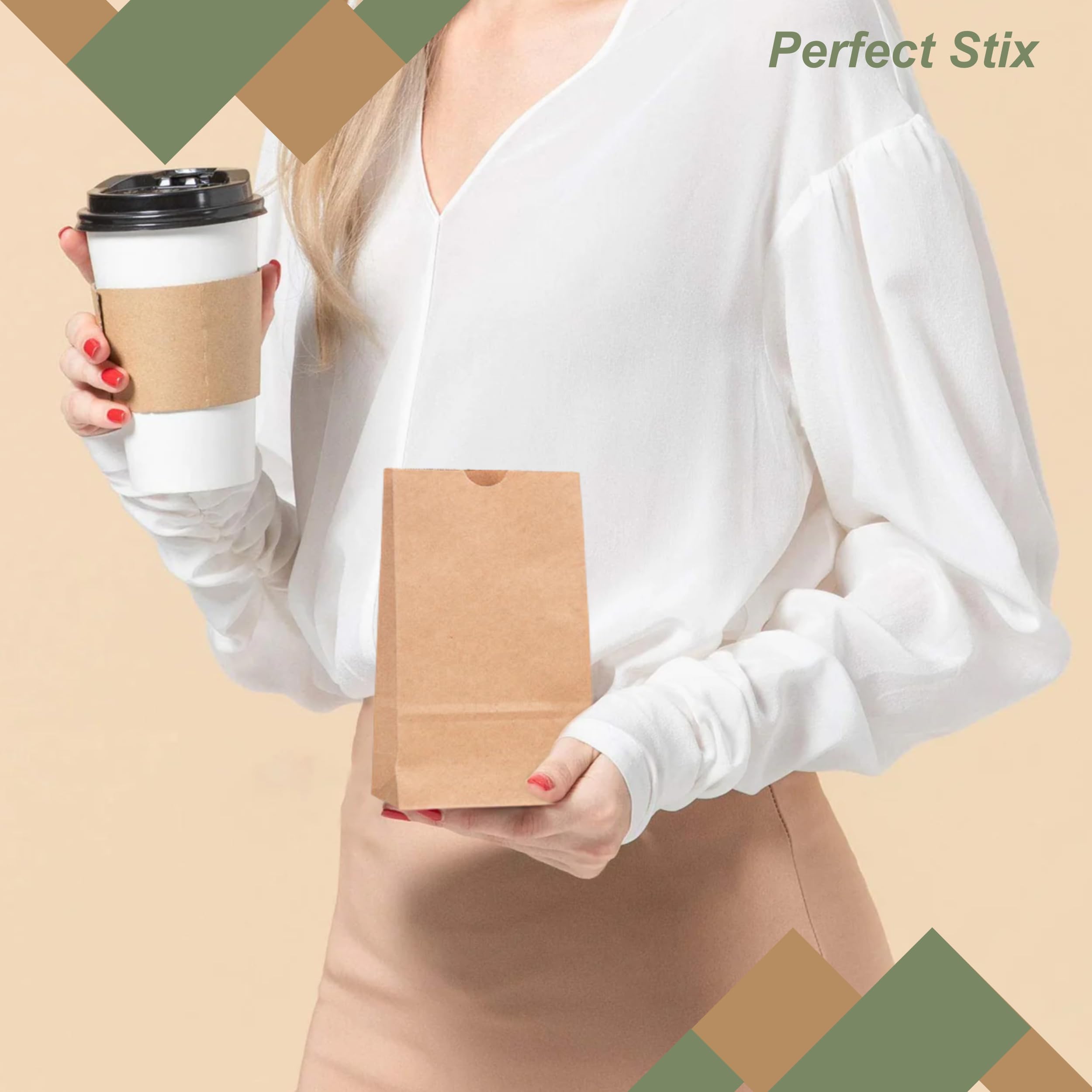 Perfect Stix - Brown Bag 2-100 count, 2lb Brown Paper Bags - Brown Bags - 100 count (Pack of 1)