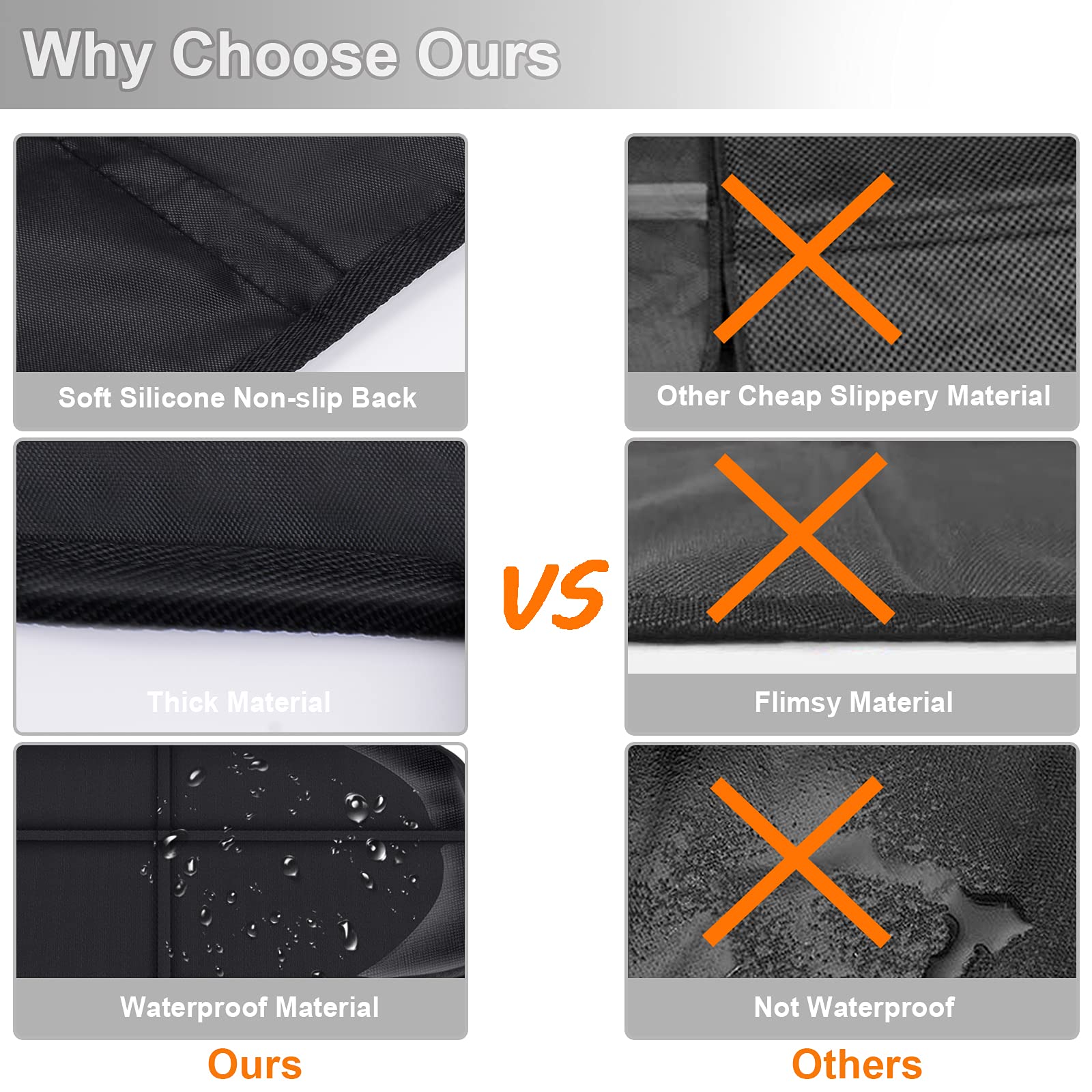 XHYANG Car Seat Protector,Auto Car Seat Protectors Baby Carseat Waterproof & Durable 600D Fabric for Child Baby Car Seat Mat Vehicle Pet Cover 2 Storage Pockets (2 Pack)