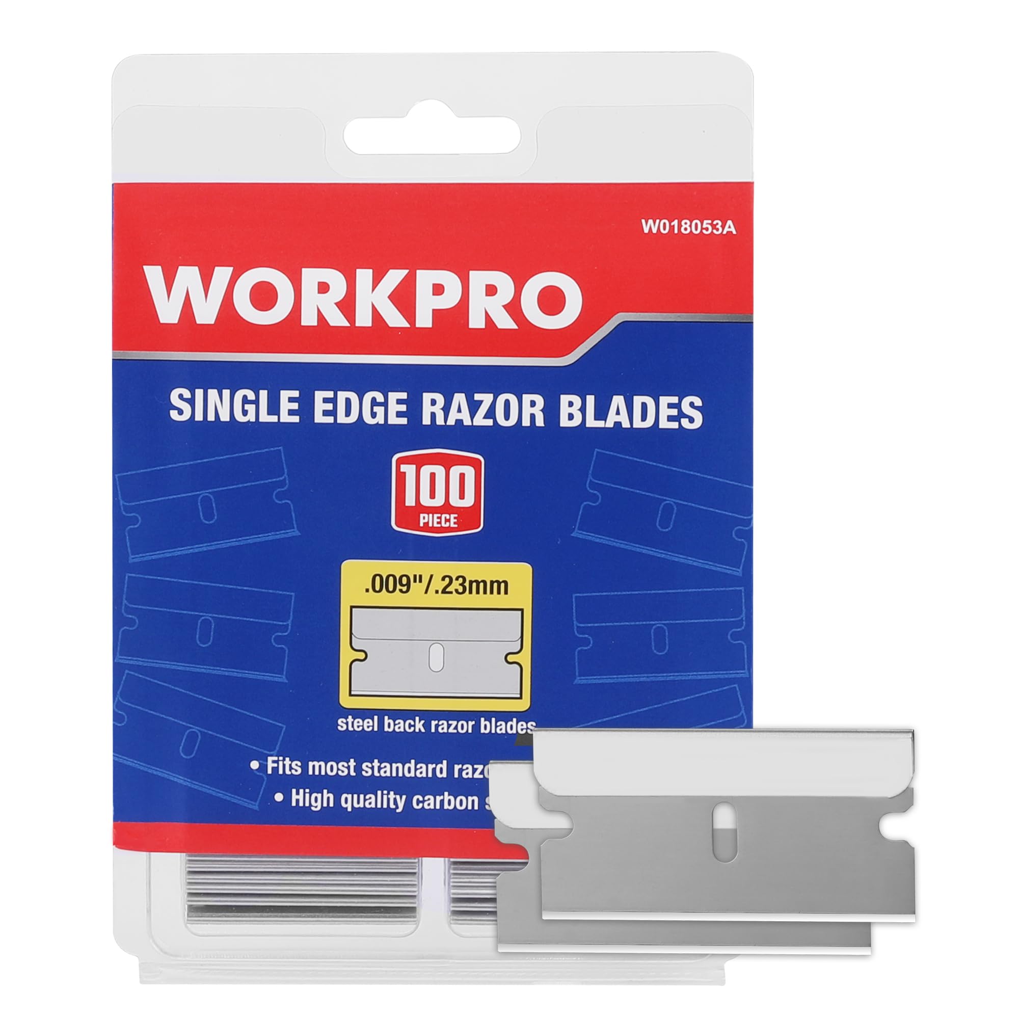 WORKPRO 100er-Pack Einzelklingen, Industrieklingen, Kohlenstoffstahl-Einzelklingen