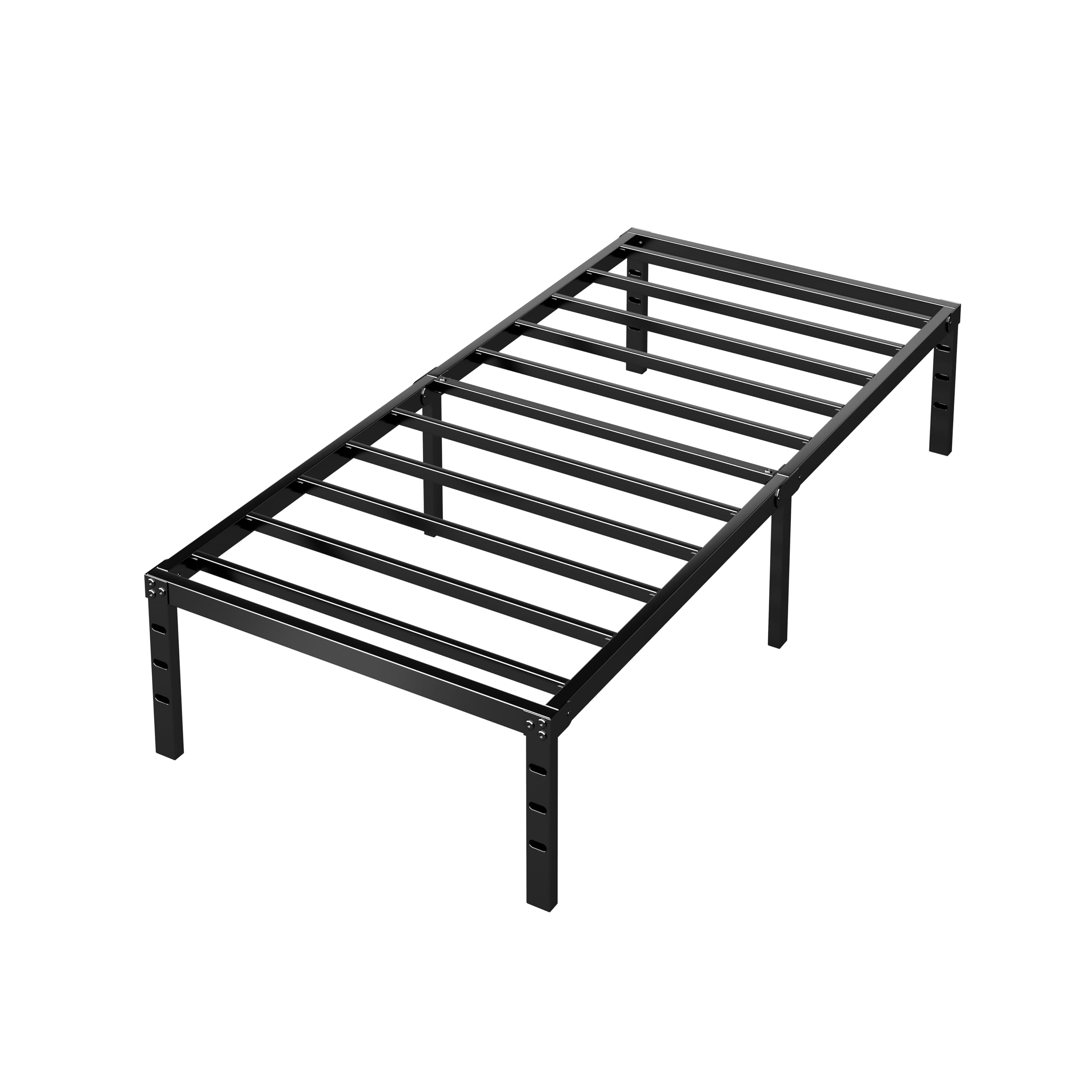 HLIPHA Metal Platform Bed Frame 14 Inch Tall,No Box Spring Needed,Twin Size Bed with Heavy Duty Strong Support Slats,Easy to Assemble,Black