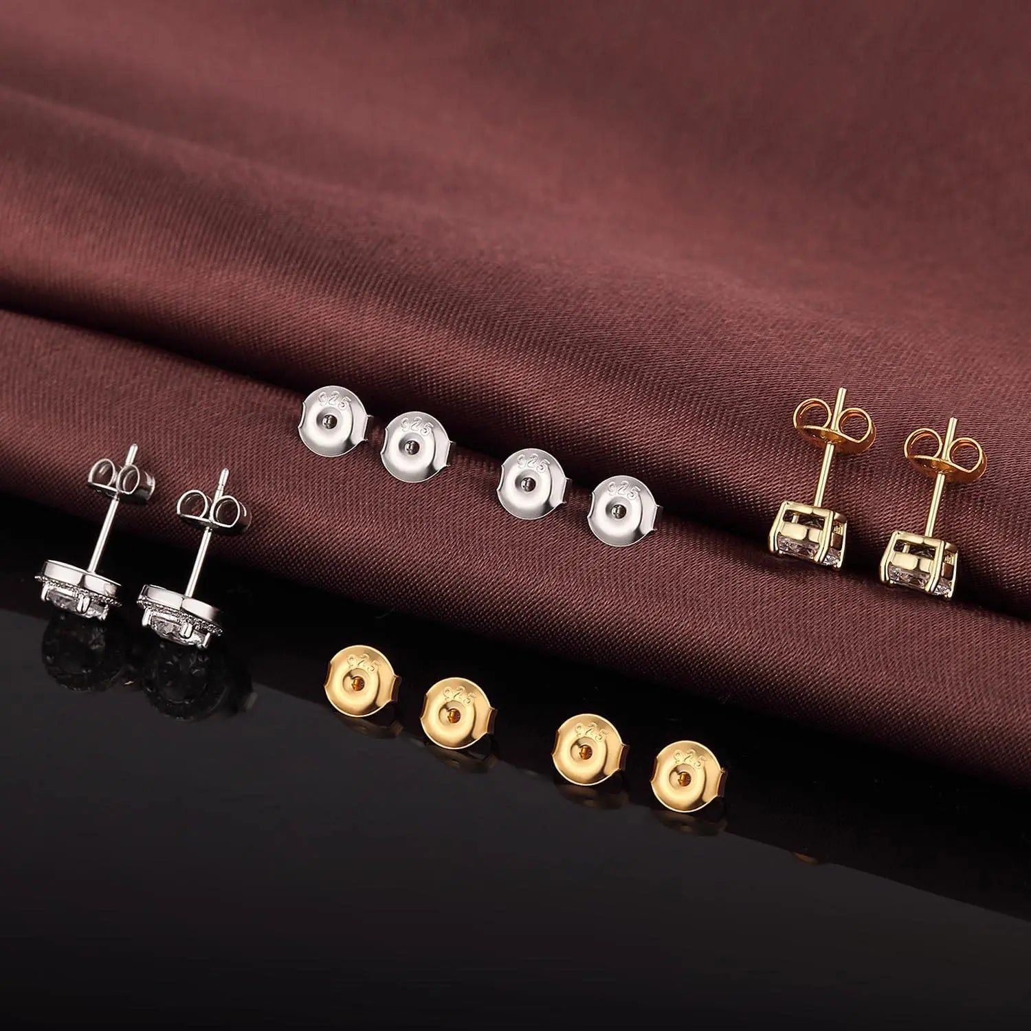 DELECOE 14K Gold Plated Earring Backs Replacements, 925 Sterling Silver Hypoallergenic Secure Gold Earring Backs Locking for Studs Earrings