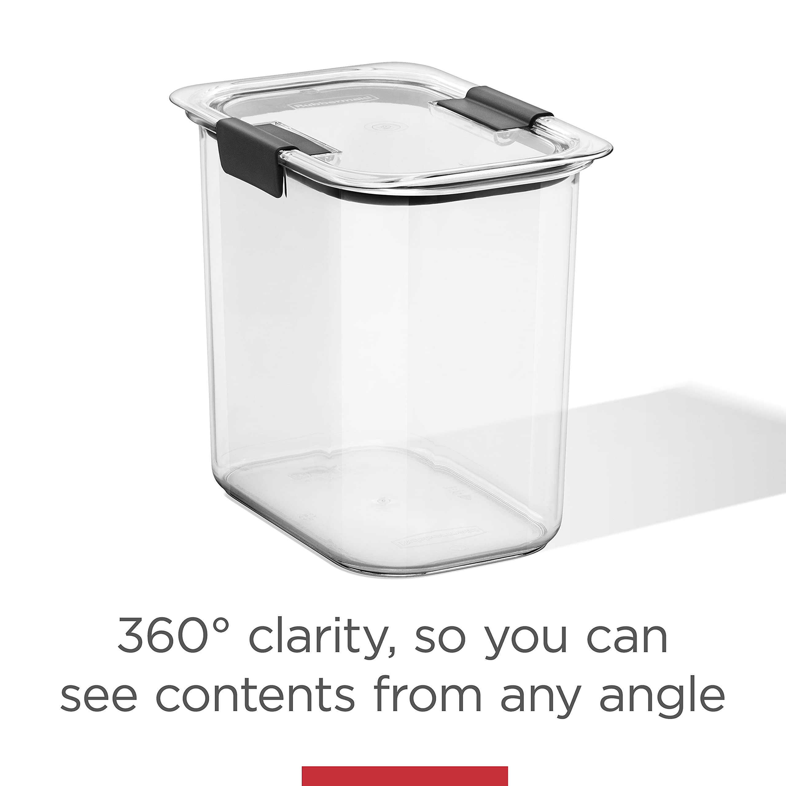 Rubbermaid Brilliance 16-Cup Airtight Food Storage Container with Lid Clear/Grey - optimal for pantry organization flour sugar and food storage