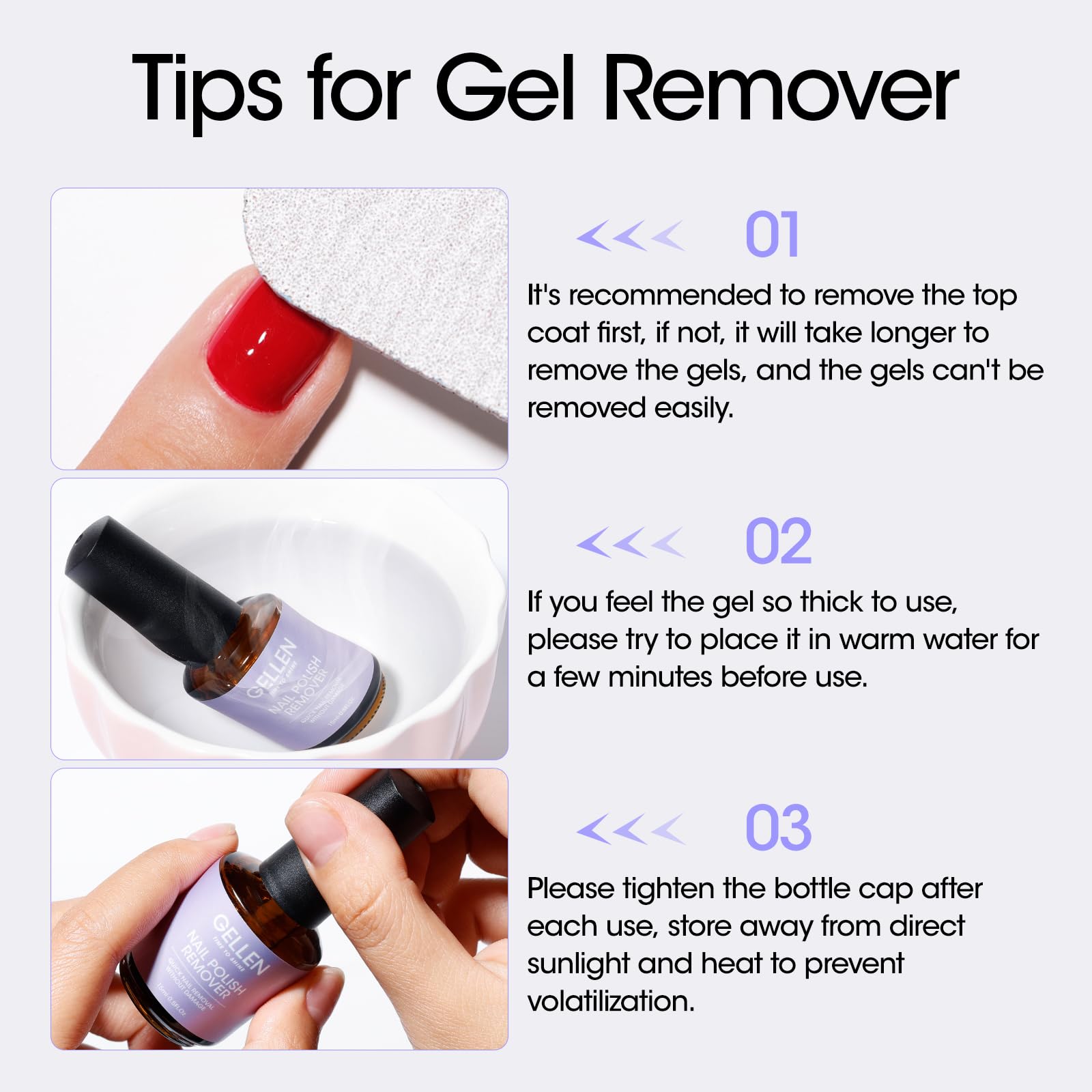 Gellen Gel Polish Remover Kit - Gel Nail Polish Remover with Latex Tape Peel Off Liquid and Manicure Tools, Quick & Easy Gel Polish Remover in 2-5 minutes, No Damage to Nails