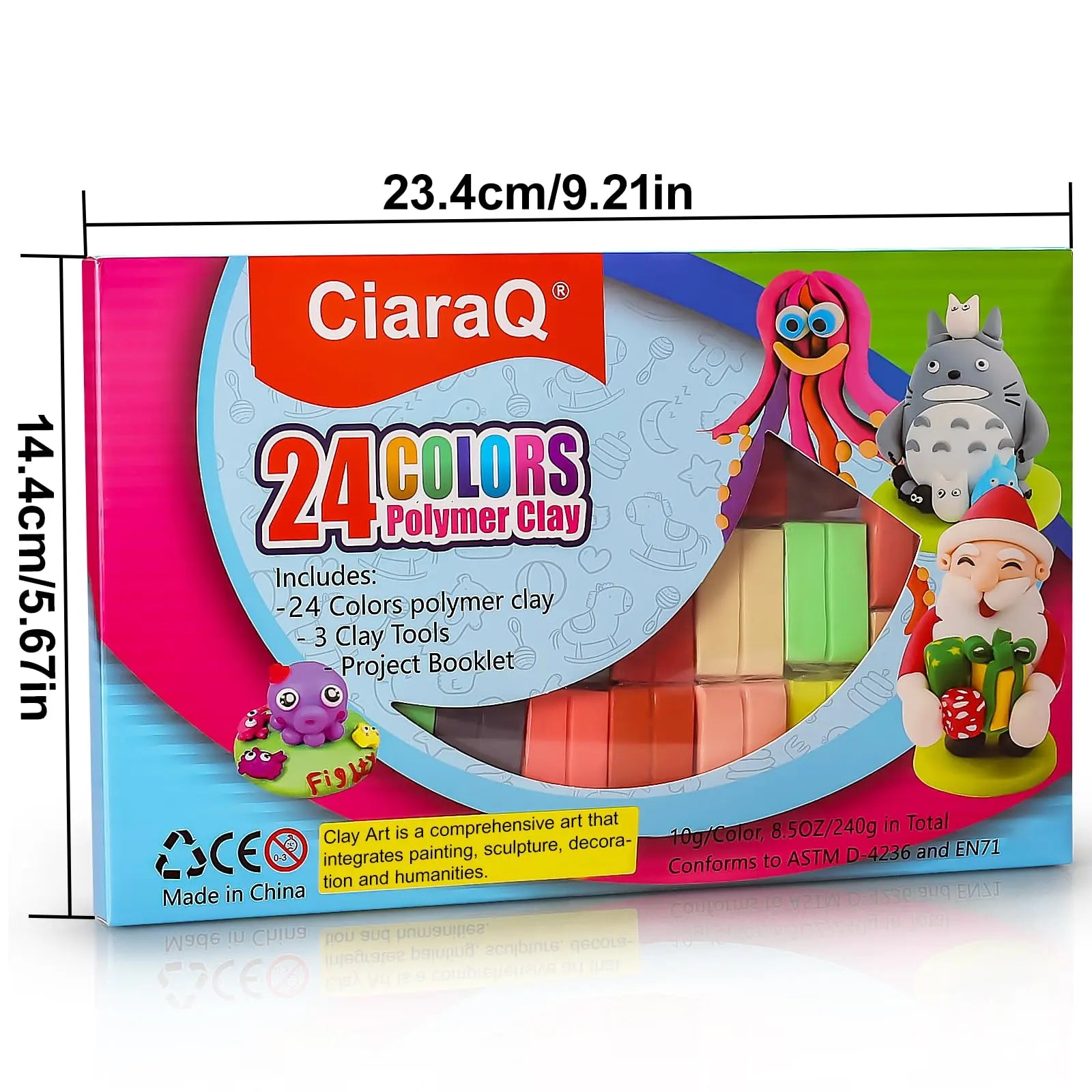 CiaraQ 24 Colors Small Block Polymer Clay Starter kit, Oven Bake Clay, CPSC Conformed Non-Toxic Molding DIY Clay, Great for Kids, Beginners