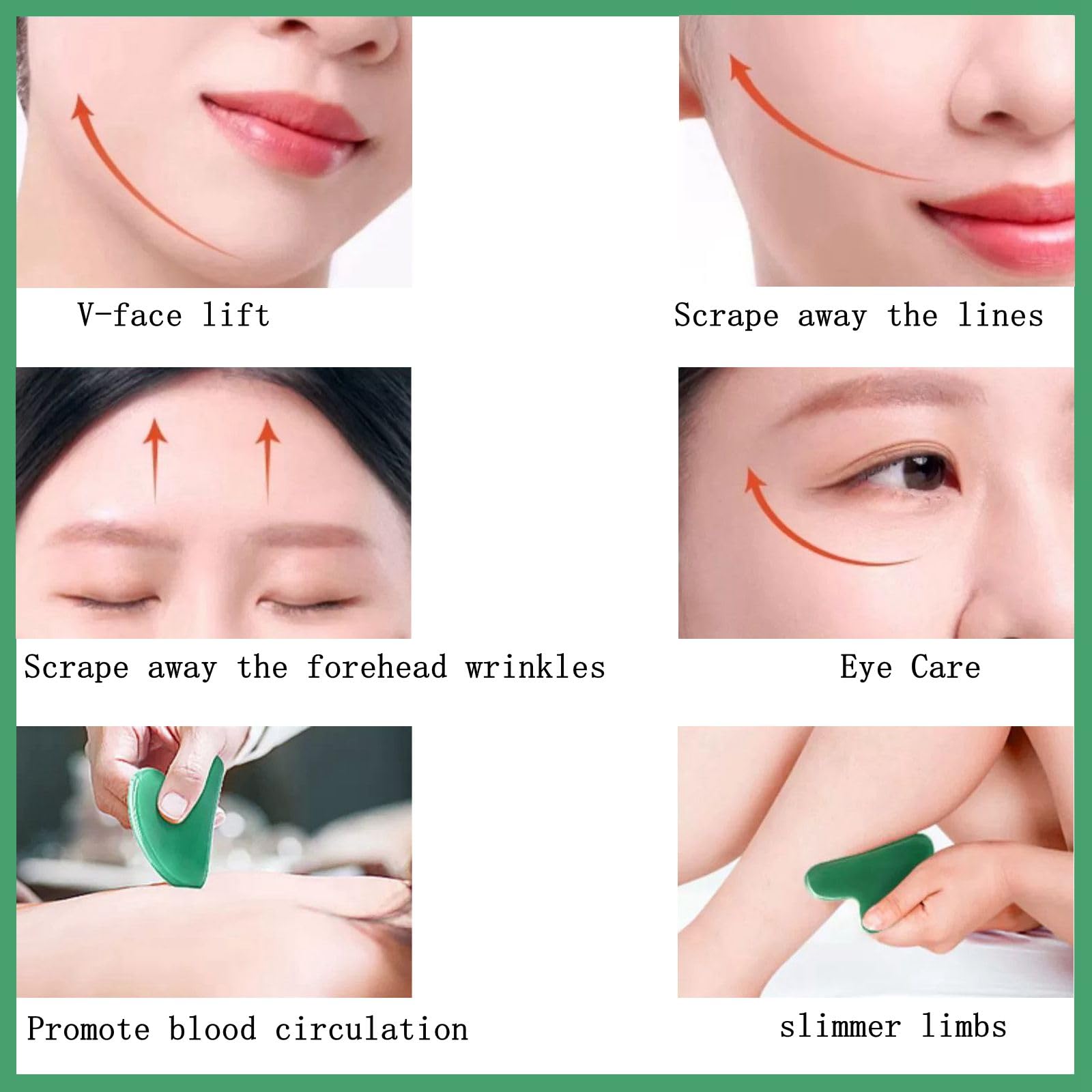 YAMHOHO Gua Sha Jade Stone Gua Sha Massage Tool, Guasha Tool for Face and Body Skin Massage. Tools for SPA Acupuncture, Pink Stone for Body Face Neck and Eye, Skin Care Gift for Woman (Pink)