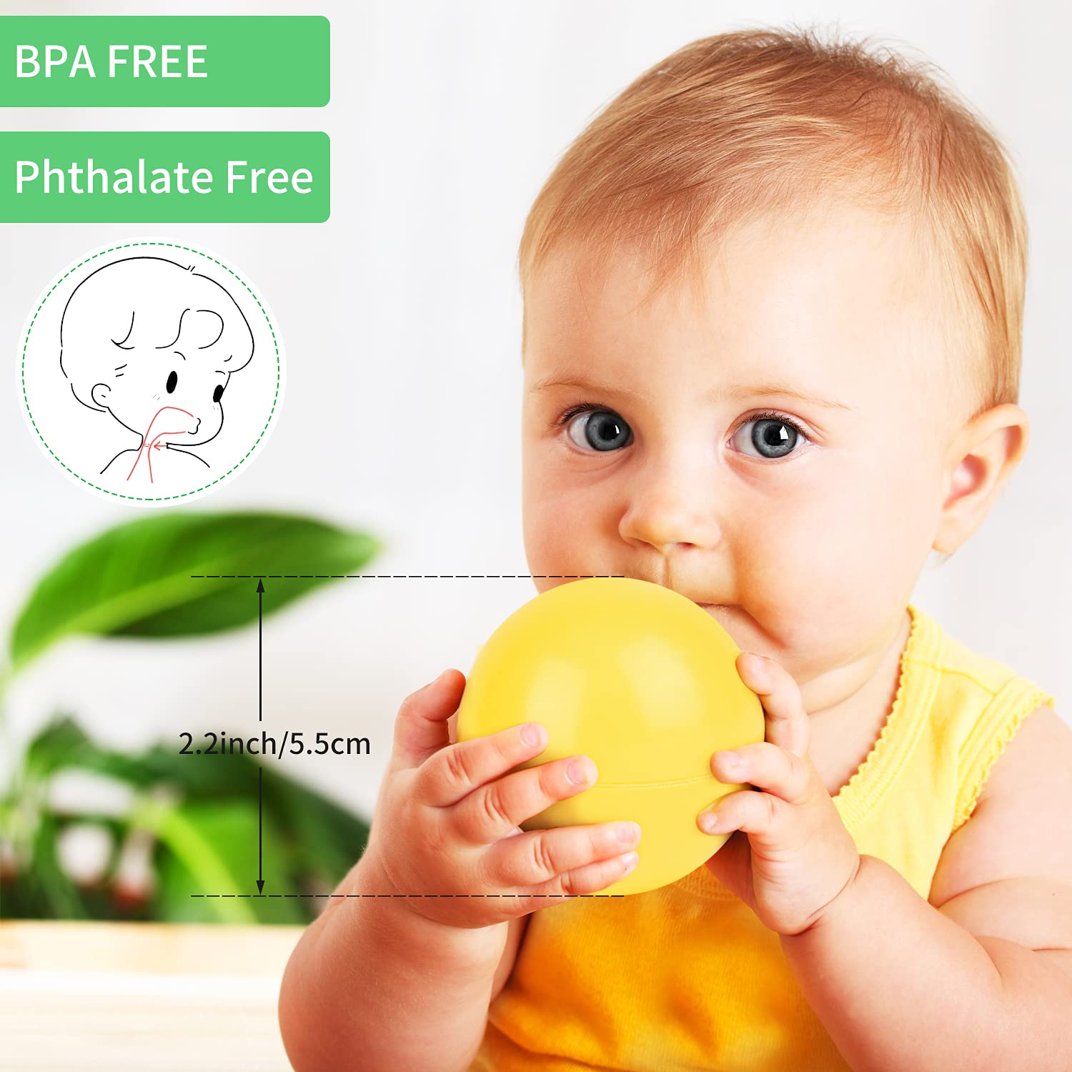 Hovenlay Ball Pit Balls Phthalate Free BPA Free Crush Proof Plastic - 7 Bright Colors in Reusable Play Toys for Kids with Storage Bag