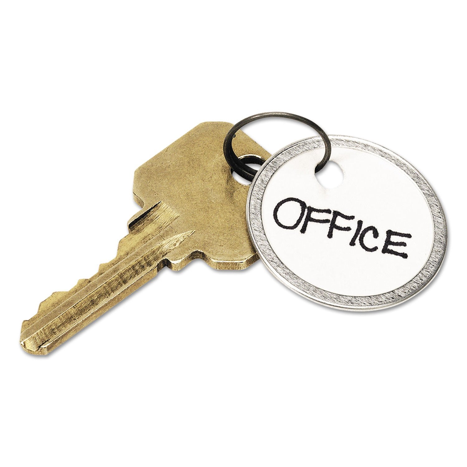 Avery Metal Rim Key Tags, 1.25" Diameter Tag, Metal Split Ring, White, 50 Tags (11025)