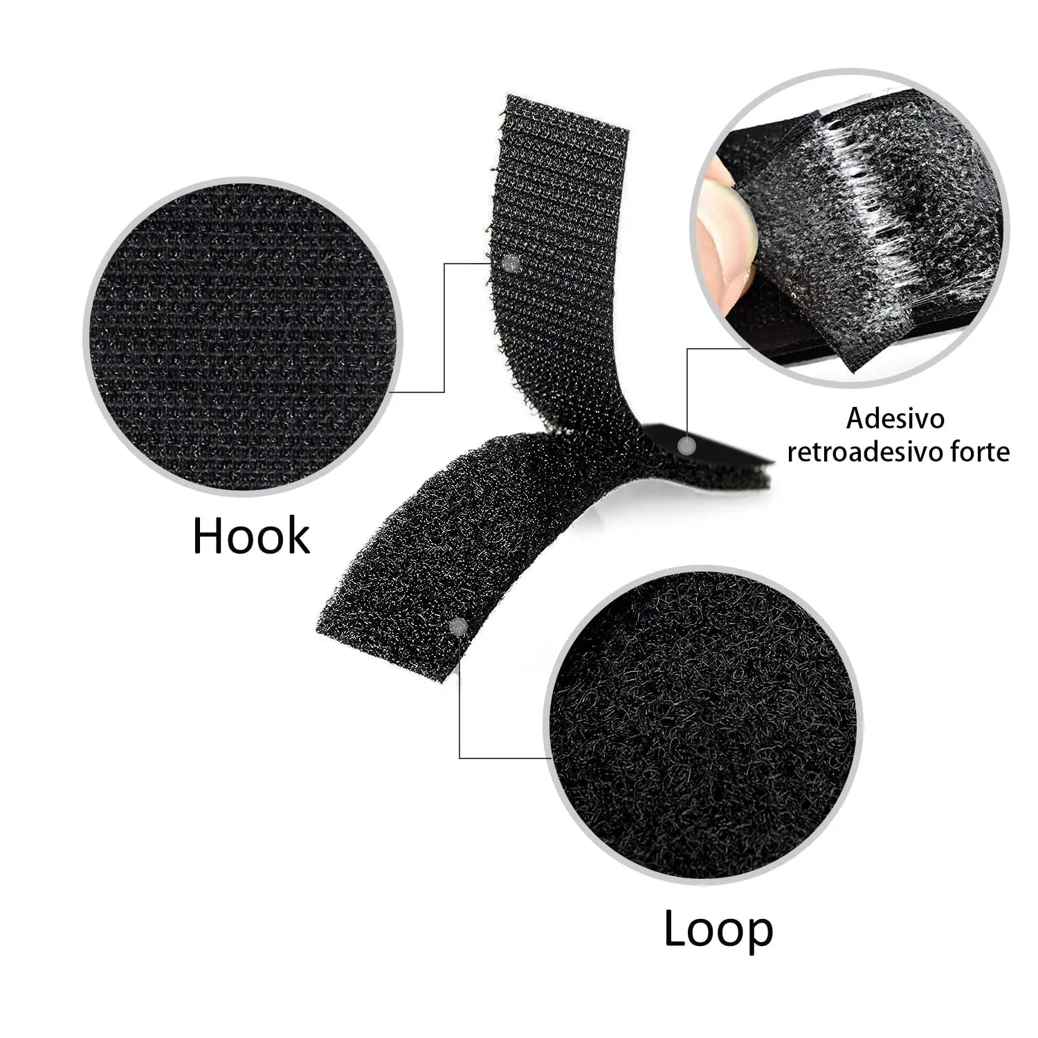 Melsan 2x4 Inch Adhesive Square Hook and Loop Tape - 12 Sets - Sticky Back Fastener for Indoor or Outdoor Use - Instead of Holes and Screws, Black