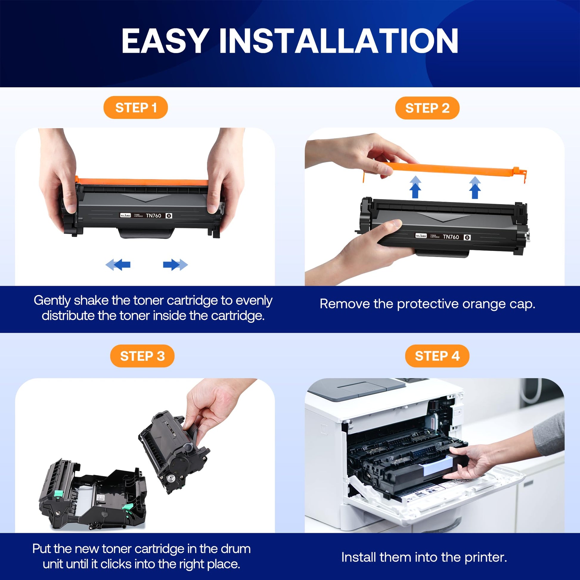TN760 Toner Cartridge and DR730 Drum Unit Replacement for Brother TN 760 TN-760 TN730 DR-730 to use with MFC-L2710DW MFC-L2750DW HL-L2370DW DCP-L2550DW Printer (2 Toners, 1 Drum Unit, 3 Pack)