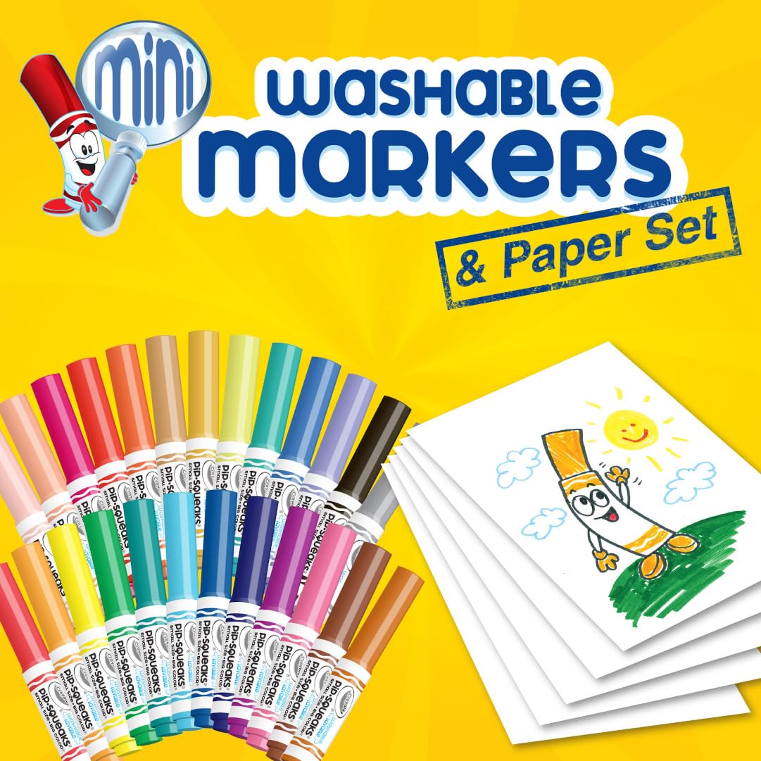 Crayola Pip-Squeaks Washable Marker Set (65ct), Coloring Set, Art Supplies for Kids, Drawing Kit, Kids Travel Activity, Craft Essentials, 4+
