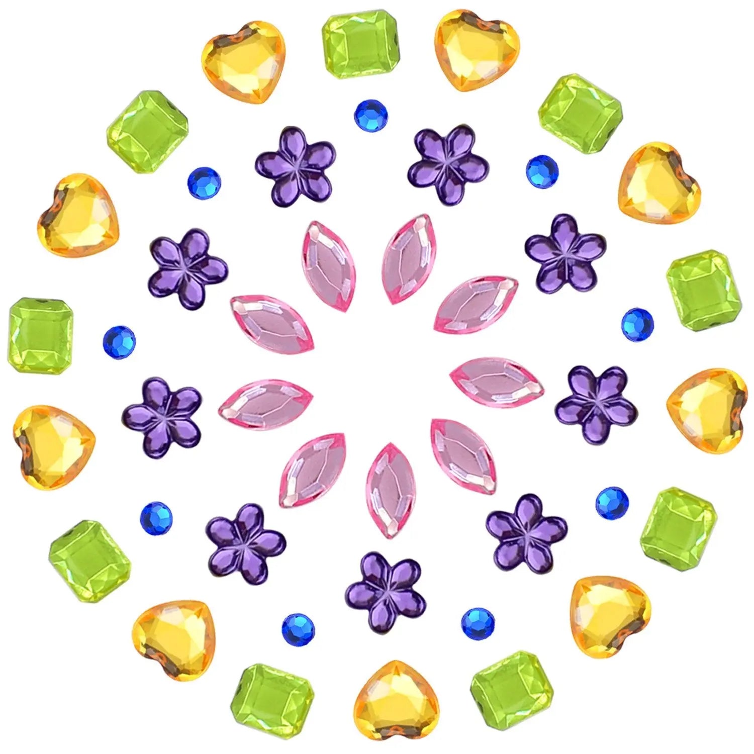 JPSOR 900pcs Gems Jewels for Crafts, Acrylic Flatback Rhinestones for Halloween Pirate Party Decorations, Crafting Embellishments Gemstone (9 Shapes, 6-13mm)