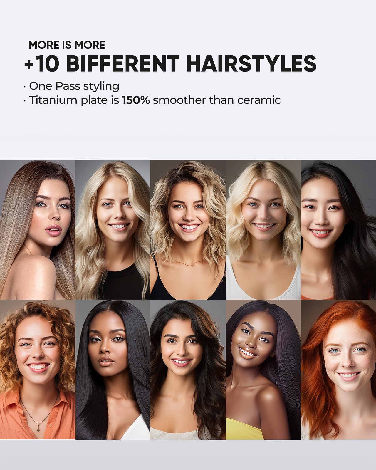 VANESSA PRO Flat Iron Hair Straightener, 100% Pure Titanium Flat Iron for One Pass to Achieve a Sleek Look, Curls Beautifully & Straightens Well - 1 inch
