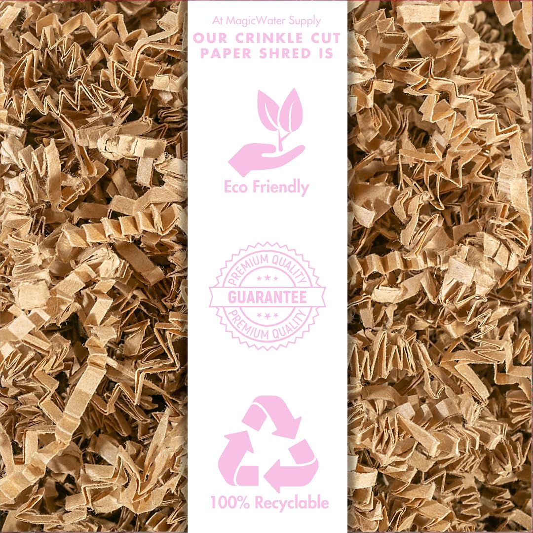 MagicWater Crinkle Cut Paper for Gift Baskets - 2LB Kraft - Perfect for Shredded Paper Filler, Basket Filler, Gift Boxes, Bridesmaid Gifts, Halloween Stuffers & More – Ideal for All Occasions