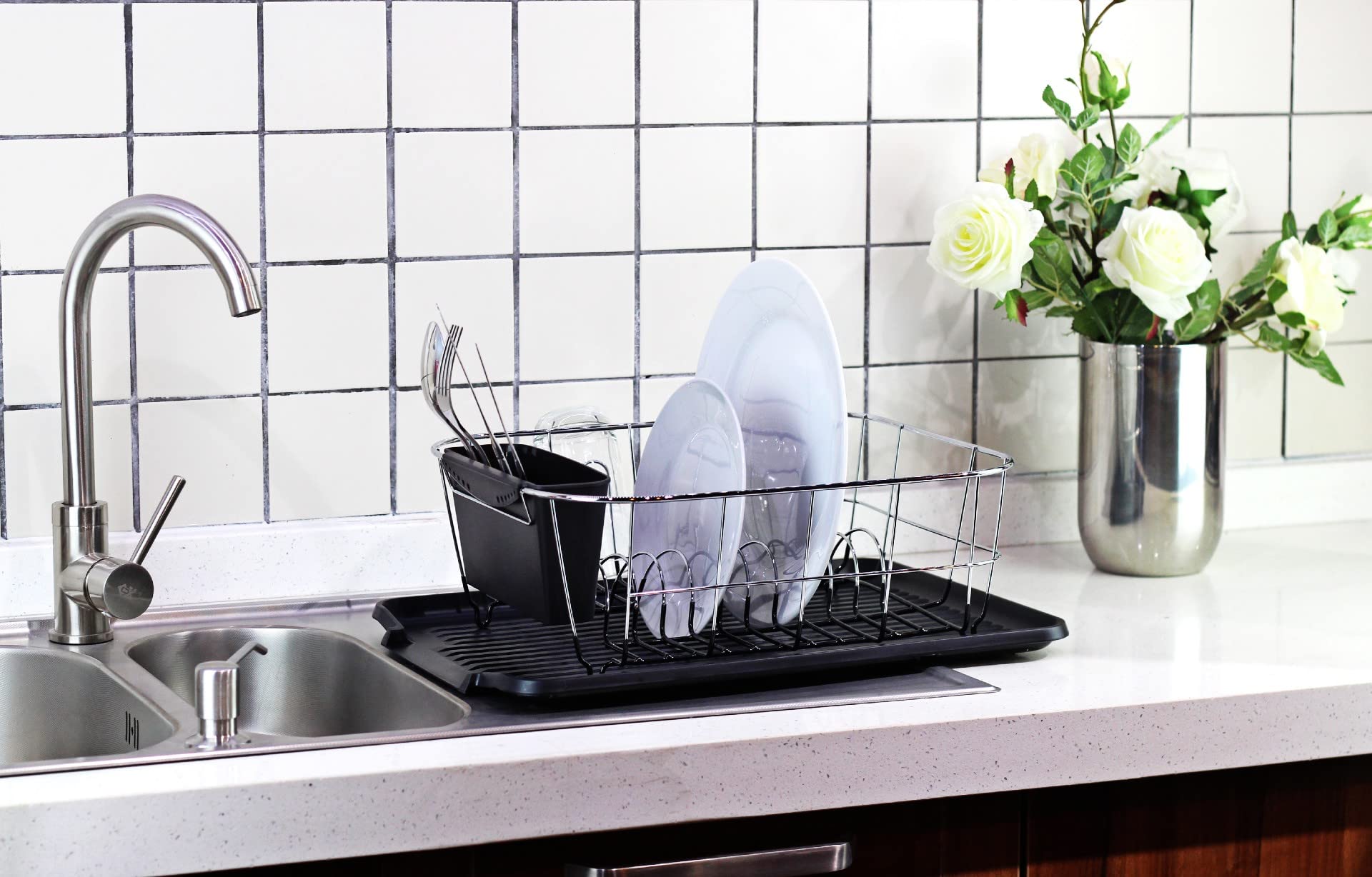 Neat-O Universal Polypropylene Dish Drain Board for kitchen (Black)