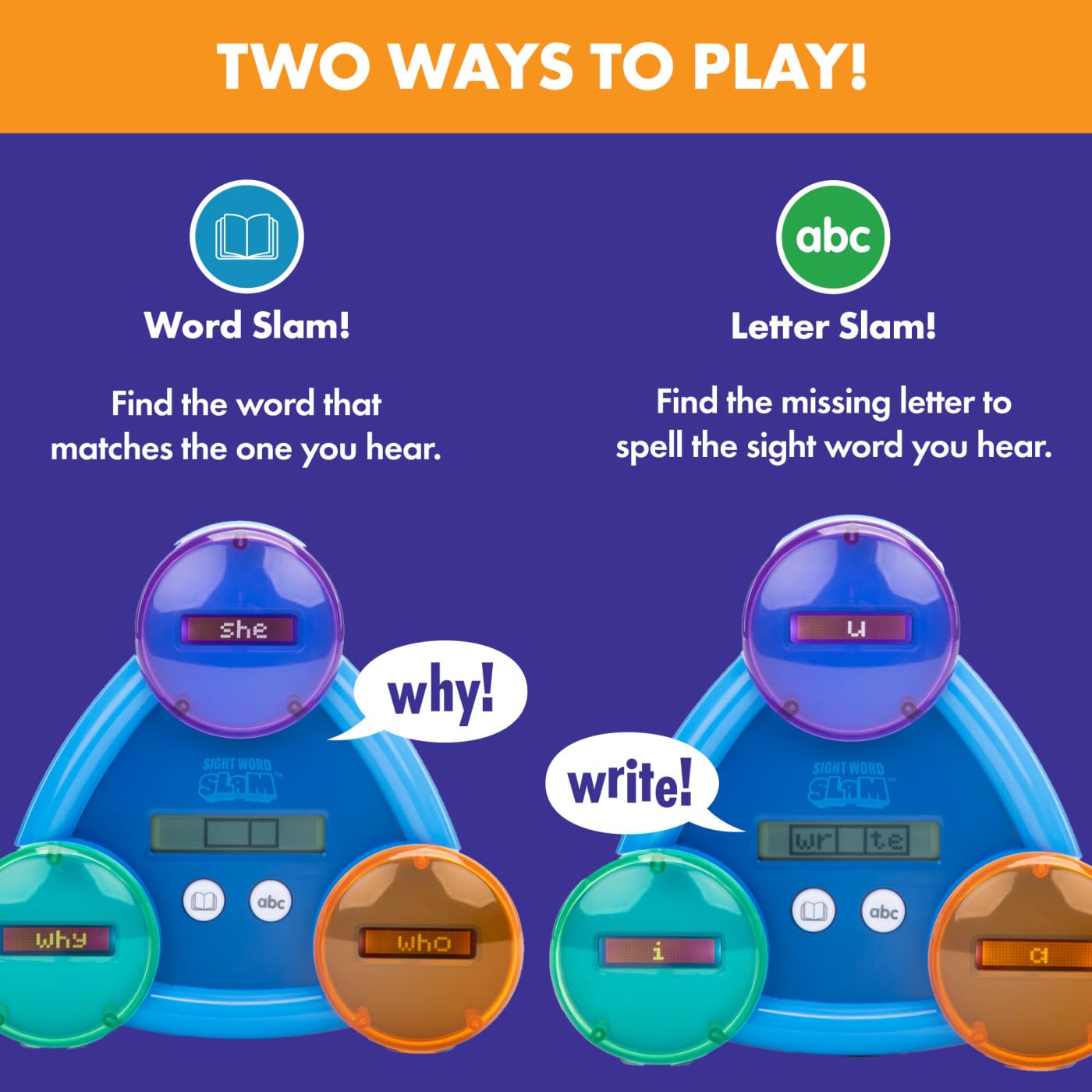 Educational Insights Sight Word Slam - Kindergarten Learning Activities, Electronic Sight Word Games, Flash Cards for Kids, Classroom Toys & Resources, Learn to Read CVC Words, Gifts for Kids Ages 5+