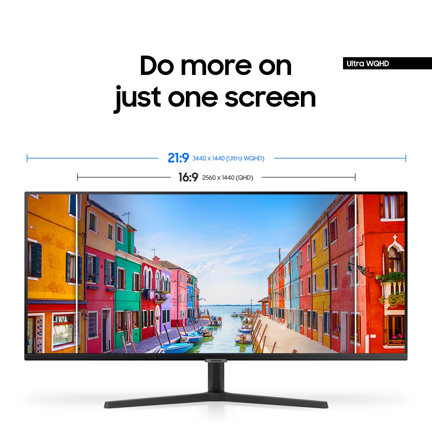 SAMSUNG 34" ViewFinity S50GC Series Ultrawide QHD Monitor, 100Hz, 5ms, HDR10, AMD FreeSync, Ultrawide Screen, Eye Care, Thin Bezels, PIP, PBP, LS34C50DGANXZA, 2023, Black