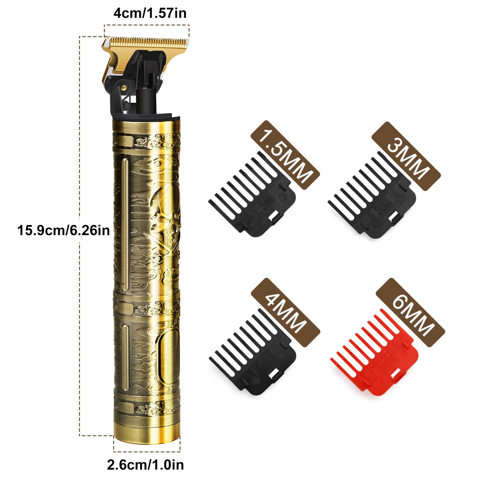 YOGINGO Professional Hair Trimmer for Men, Beard Trimmer Hair Clippers for Men, Cordless Rechargeable Hair Trimmer Metal Body Cutting Grooming Kit,Beard Shaver Barbershop