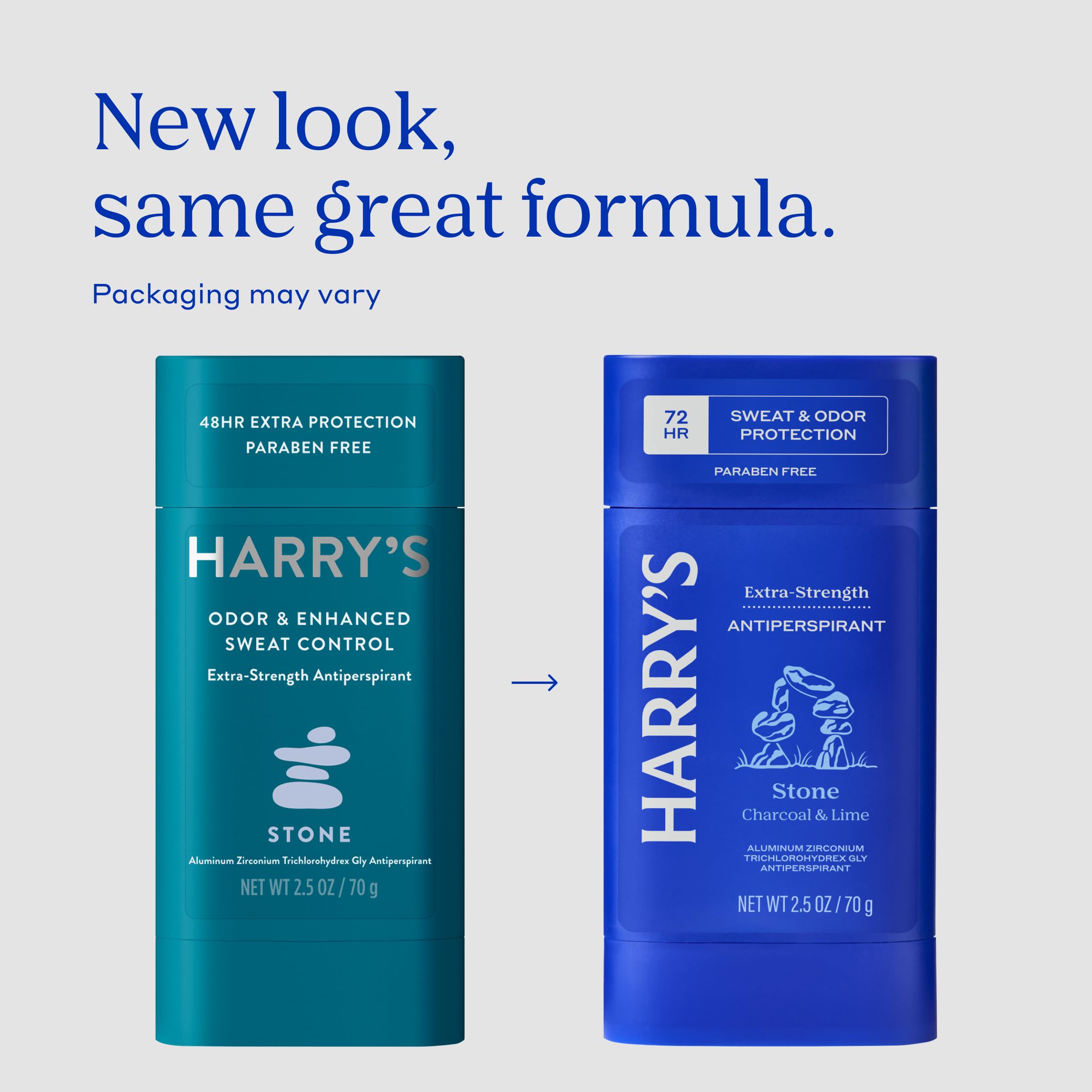 Harry's Extra-Strength Antiperspirant Deodorant, Sweat & Odor Control Antiperspirant for Men, Variety Pack - Stone, Redwood, Wildlands, 2.5 oz Pack of 3