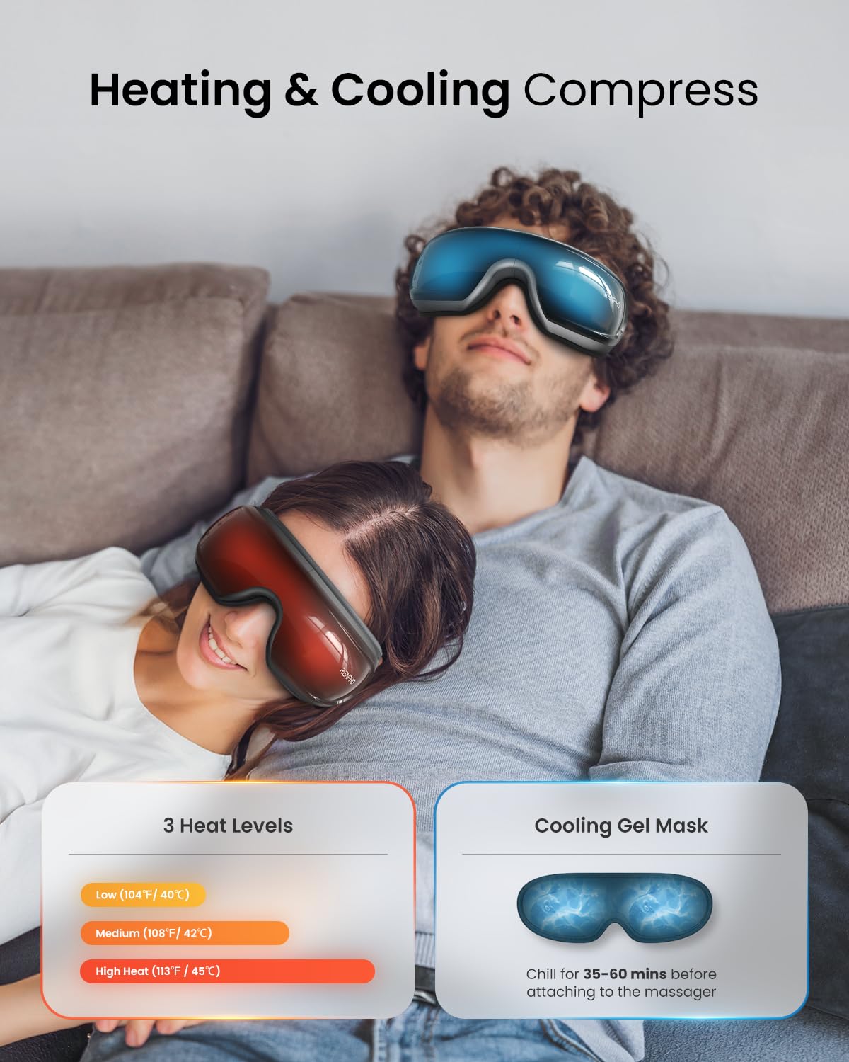 RENPHO Eye Massager with Heat and Cooling for Migraines, Eyeris 3 Voice Control Eye Mask, Eye Care Device with DIY Massage Setting, Birthday Gifts for Women/Men, Reduce Dry Eyes