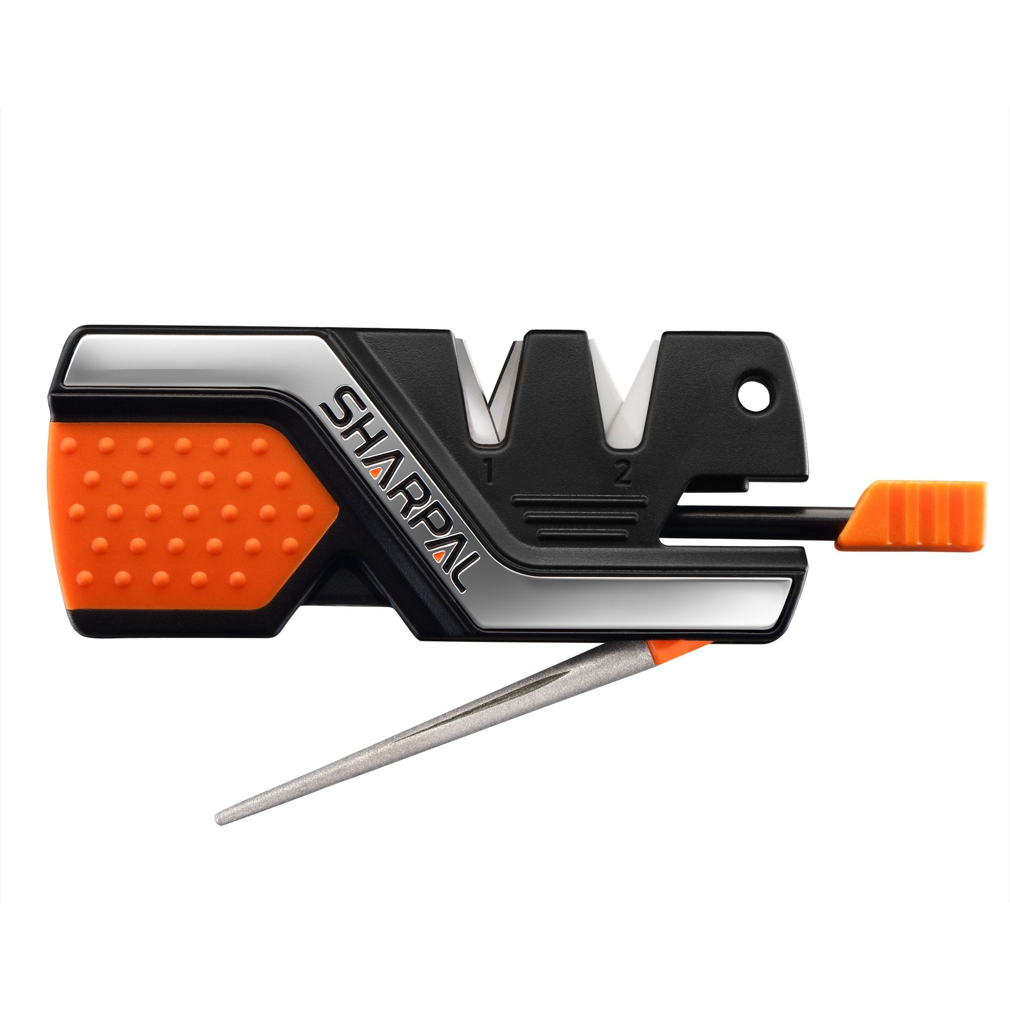 SHARPAL 101N 6-in-1 Pocket Knife Sharpener & Survival Tool - Diamond Sharpening Rod, Fire Starter Ferro Rod, Whistle - Sharpens Straight & Serrated Blades, Repairs & Hones Knives