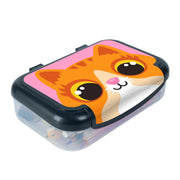 ZIPIT Recycled Plastic Pencil Box for Girls, Large Capacity Pencil Case for School, Durable Stationery Organizer Box, Kitty