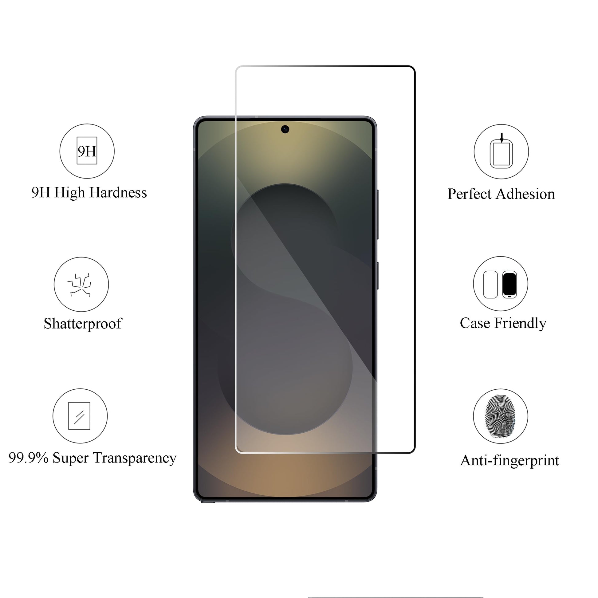 Ailun Glass Screen Protector for Galaxy S25 Ultra [6.9 Inch] 3Pack + 3Pack Camera Lens Tempered Glass Fingerprint Unlock 0.25mm Ultra Clear Anti-Scratch Case Friendly [Not For S25/S25 Plus/S25 Edge]