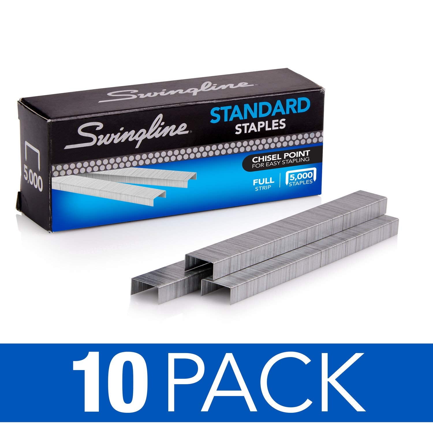 Swingline Staples, 10 Pack, Standard Staples for Desktop Staplers, 1/4" Length, 210/Strip, 5000/Box (35111)