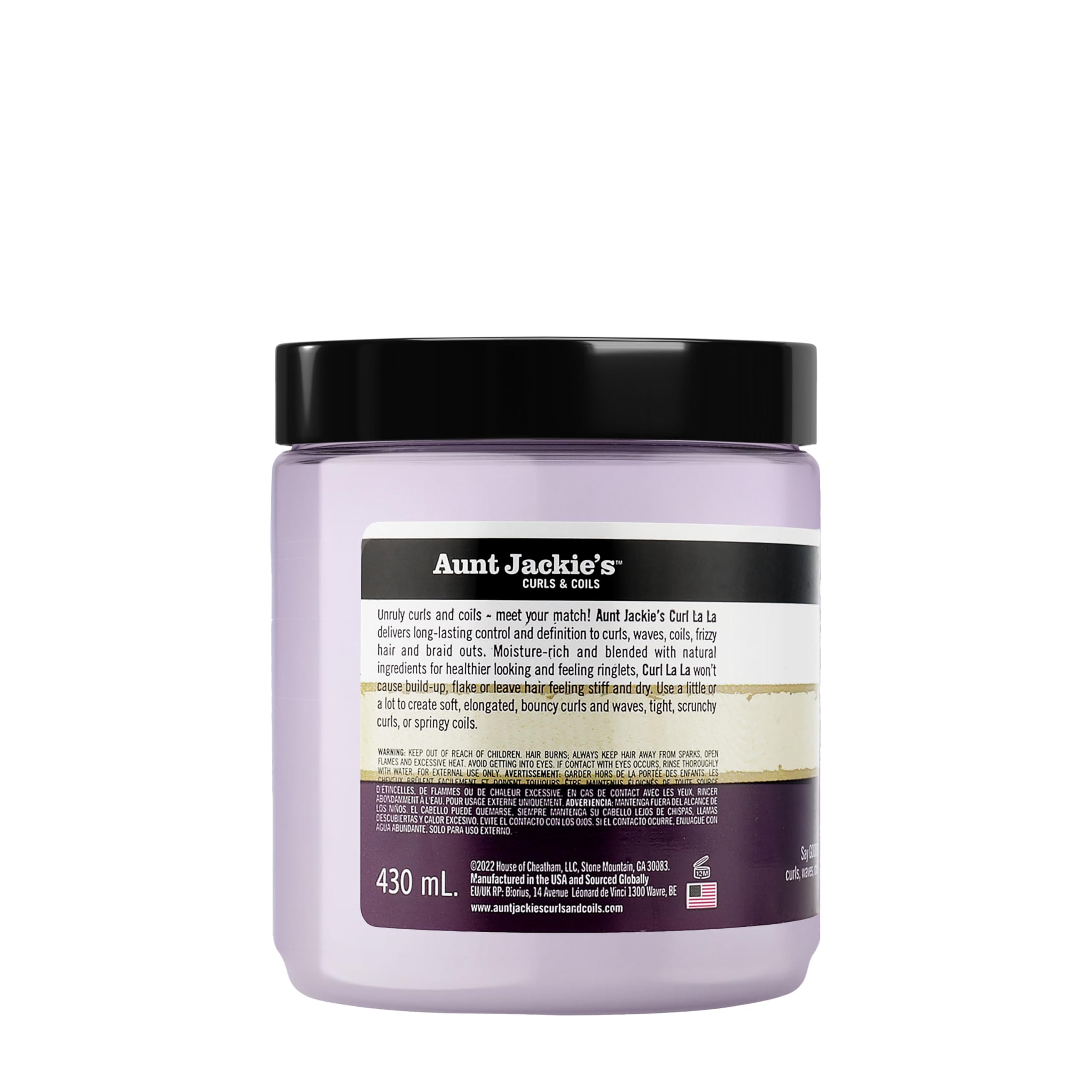 Aunt Jackie's Curl La La, Lightweight Curl Defining Custard, Enriched with Shea Butter & Olive Oil, Basic, 15 Ounce