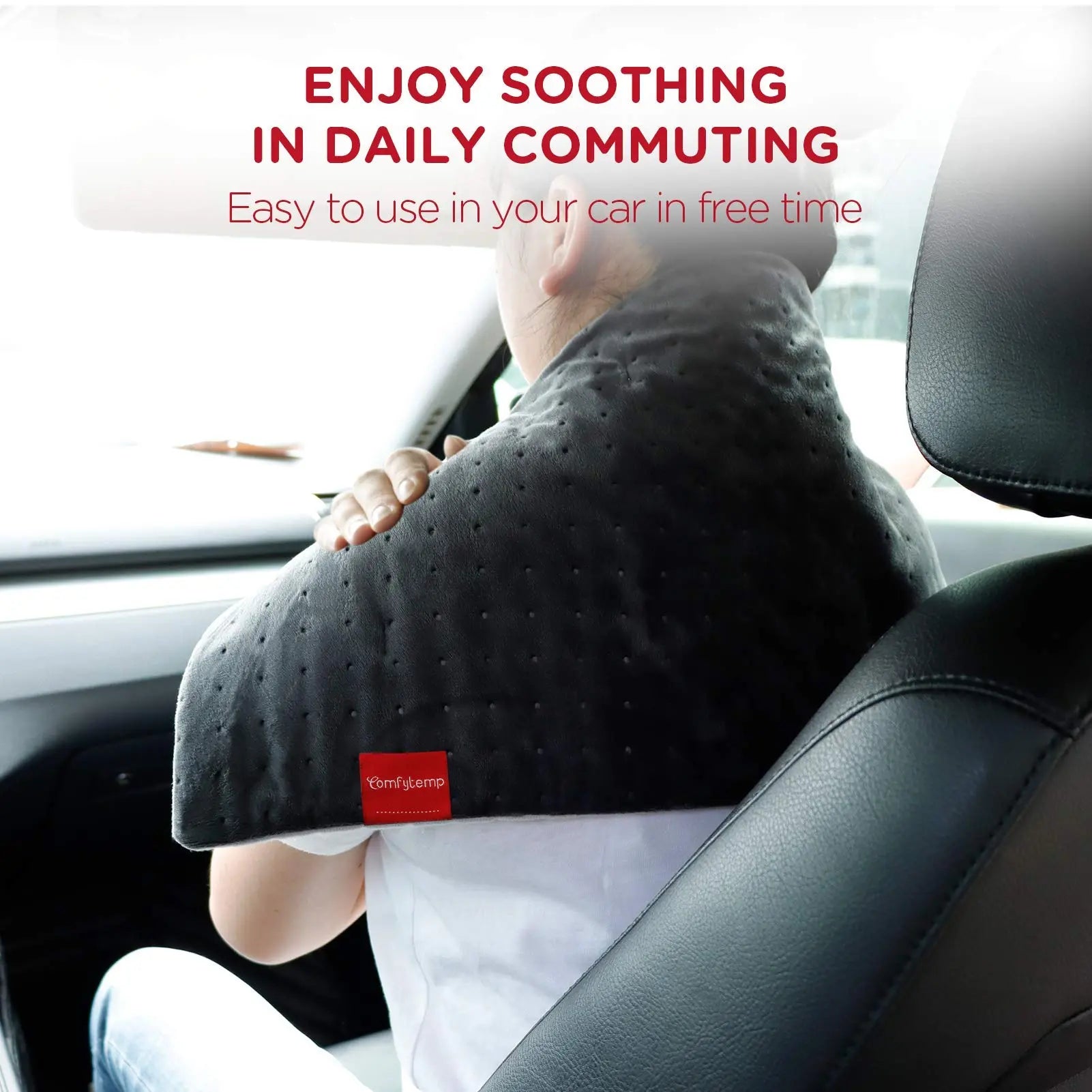 Comfytemp 12V/24V Car Electric Blanket for Back Pain Relief, 4 Heat Settings, 11 Auto-Off, Portable Mini Travel Blanket for Back Pain, Neck, Shoulders and Cramps Relief, 12" x 24" Washable