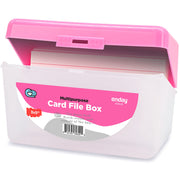 Enday Index Card Holder Pink, 3x5 Note Flash Card Organizer Case, Index Card File w/flip top, Notecard Recipe, Holder, Holds 250 Cards, Also Available in Purple, Red, Green, Blue, Grey (1 PC)