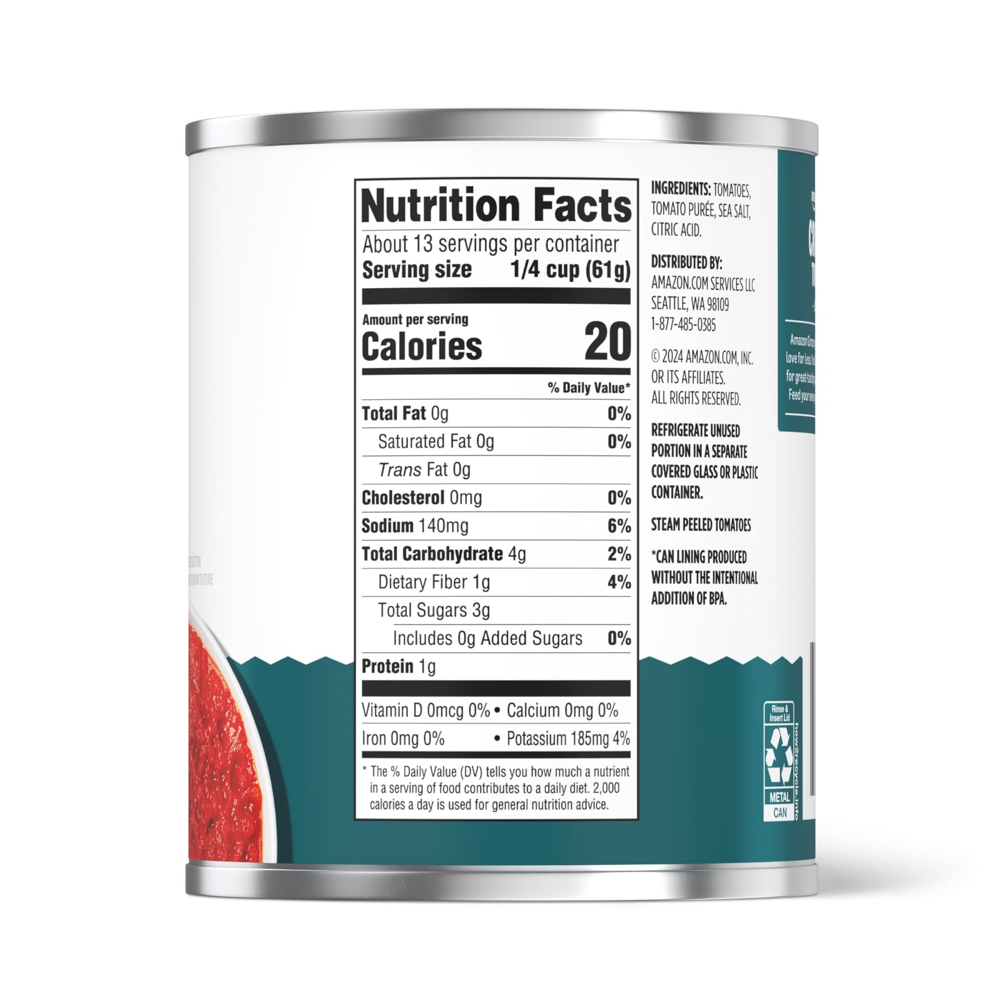 Amazon Grocery, Crushed Tomatoes in Purée, 28 Oz (Previously Amazon Fresh, Packaging May Vary)