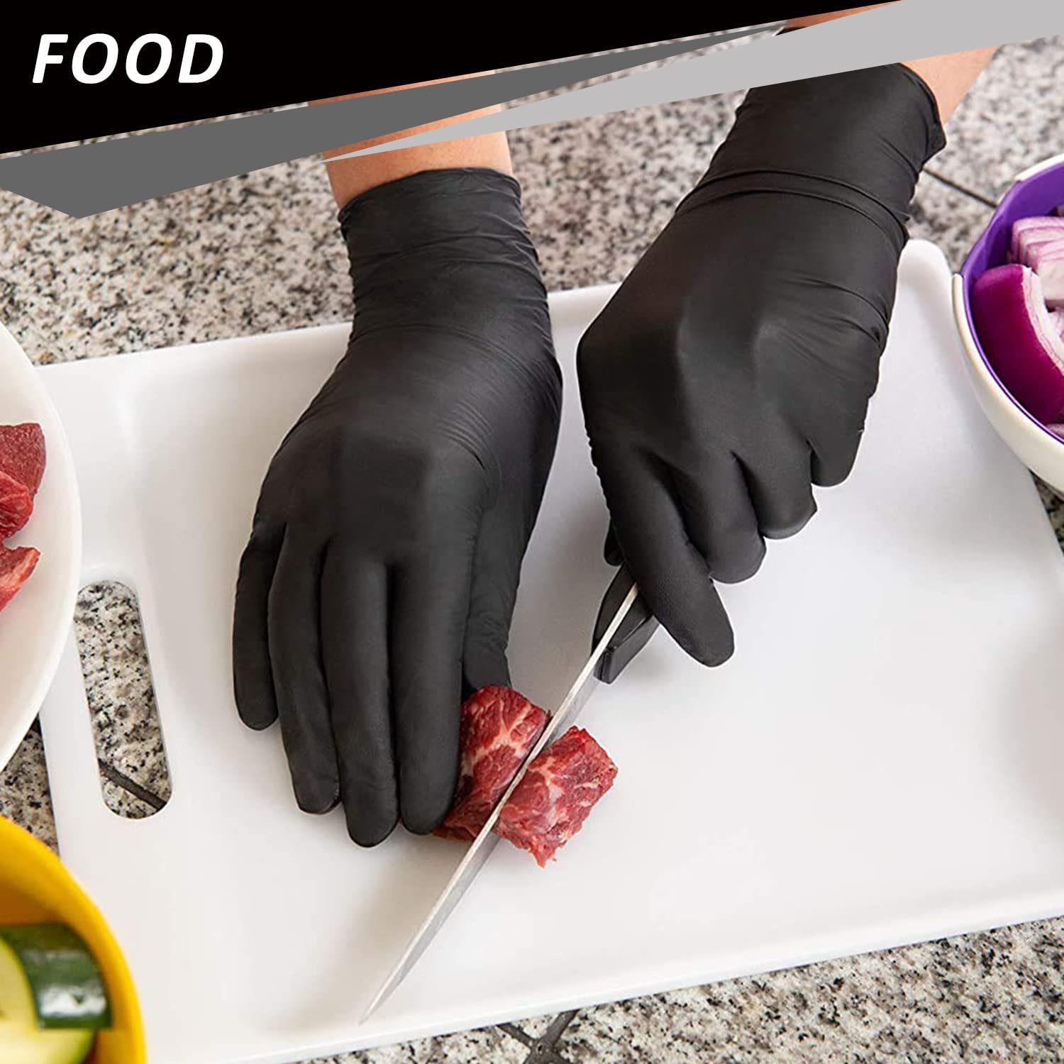 PROMEDIX P Nitrile Disposable Gloves,4mil-100 Count,Gloves Disposable Latex Free,Powder Free for Cooking,Household,Food safe.