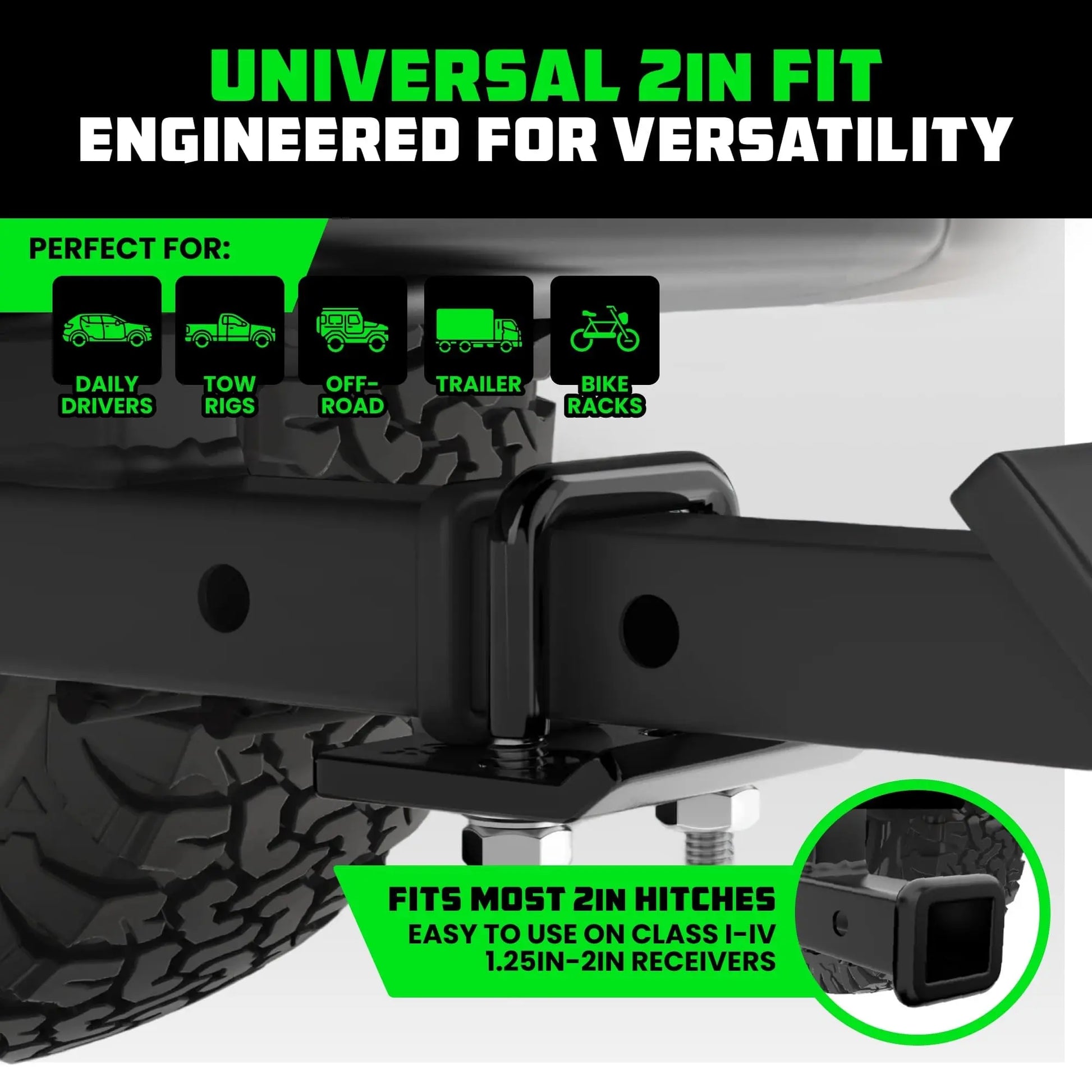 Rhino USA Hitch Tightener Anti Rattle Clamp (for 2 inch Hitches) Heavy Duty Steel Trailer Hitch Stabilizer - Weatherproof Protective Anti-Rust Silencer for Bike Rack, Hitch Receiver & More!