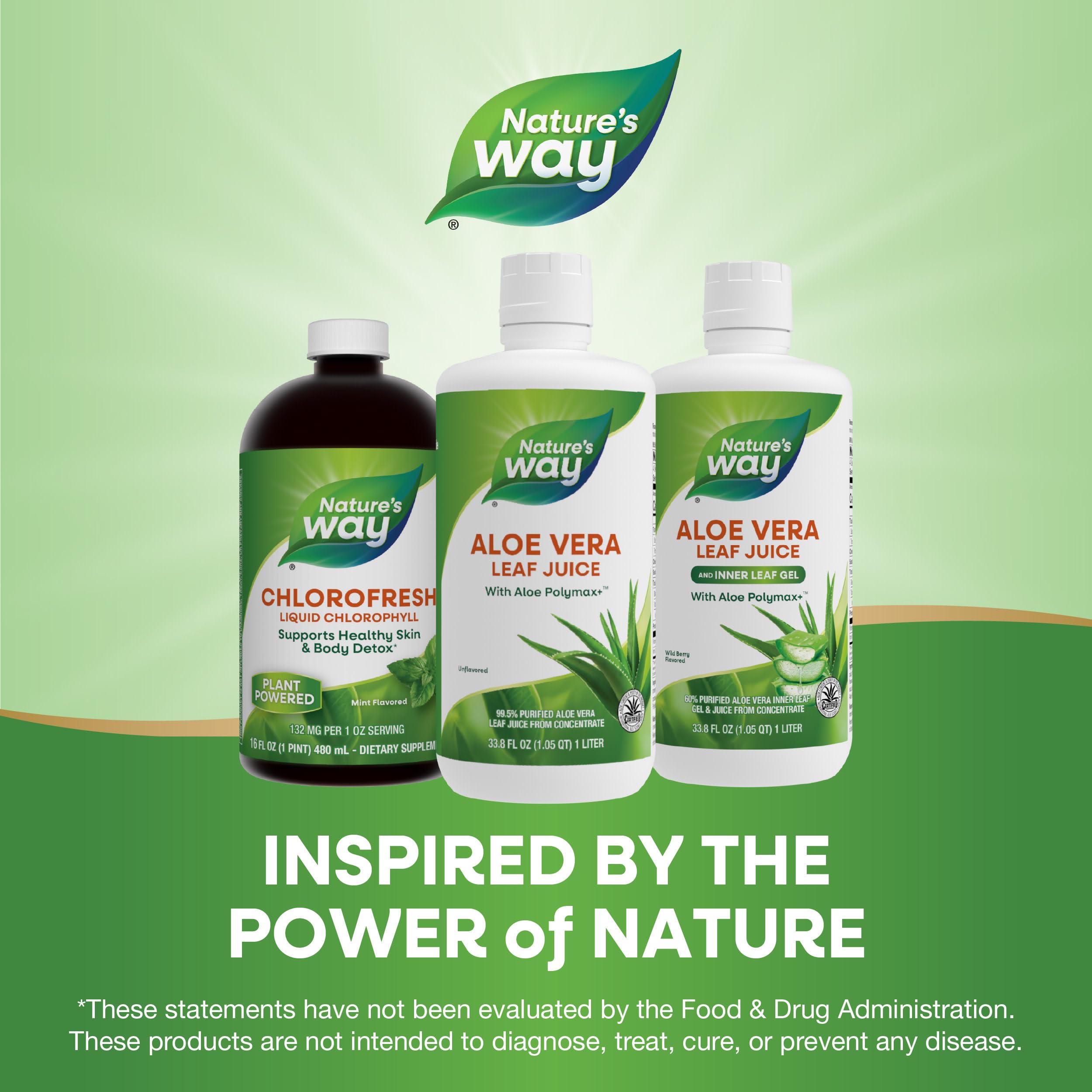 Nature's Way Aloe Vera Leaf Juice with Polymax+, 99.5% Purified Aloe Vera Leaf Juice from Concentrate, Unflavored, 33.8 Fl Oz
