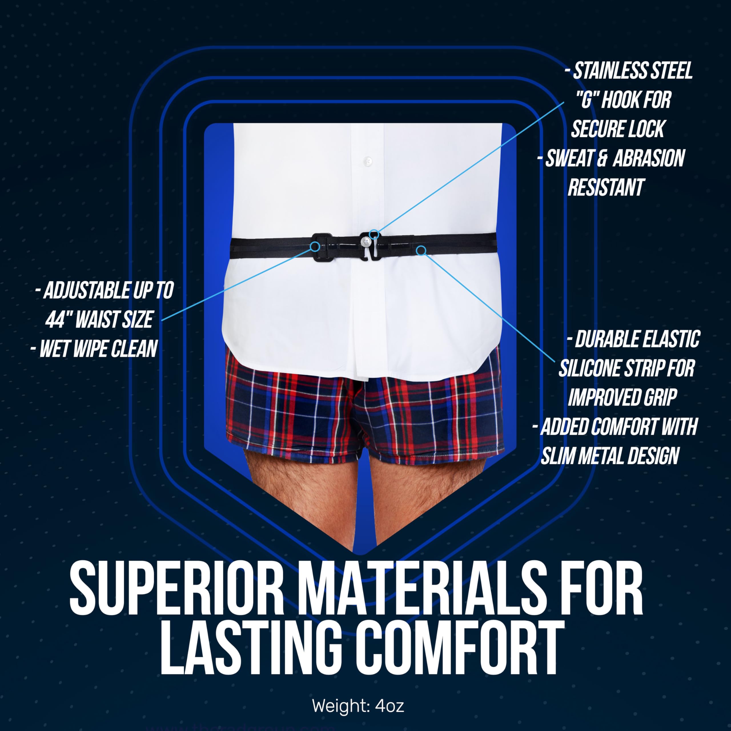 Shirt Stay Plus Tuck-It Belt Style Shirt Stay for Men Police from (Made in USA -Standard Size, Select Series) Shirt Tucker Holder for Law Enforcement