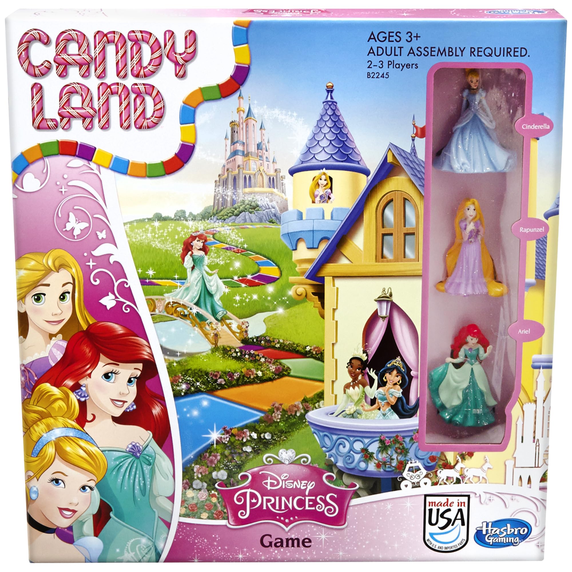 Hasbro Gaming Candy Land Disney Prinzessin Edition Brettspiel, Vorschulspiele für 2 bis 3 Spieler, Familienspiele für Kinder ab 3 Jahren (Amazon Exklusiv)