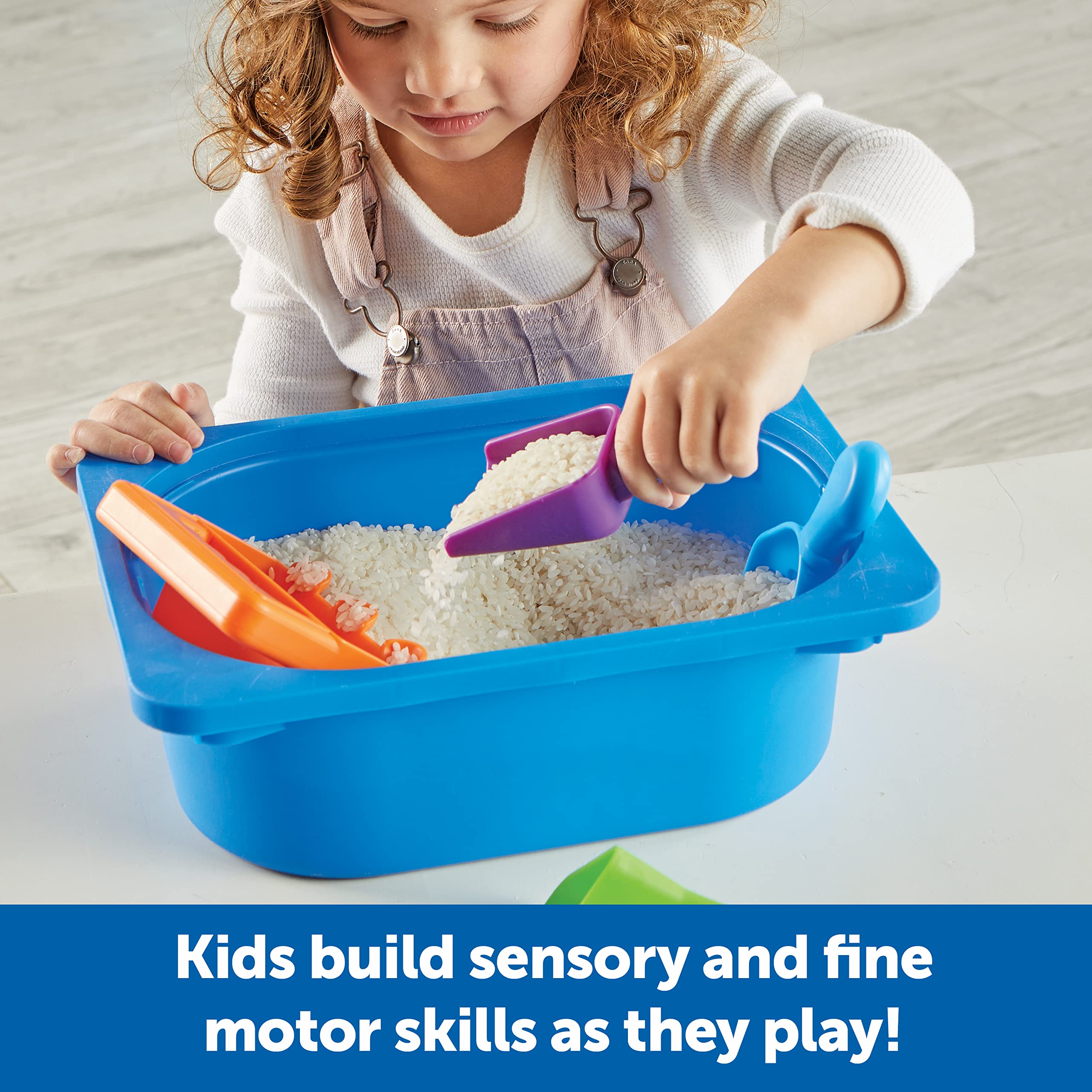 Learning Resources Helping Hands Sensory Scoops - Fidget Sand Toys, Water Bin Play, Tool Set, Fine Motor Games, Toddler Daycare Essentials, Homeschool Preschool, Kinetic Creativity For Kids