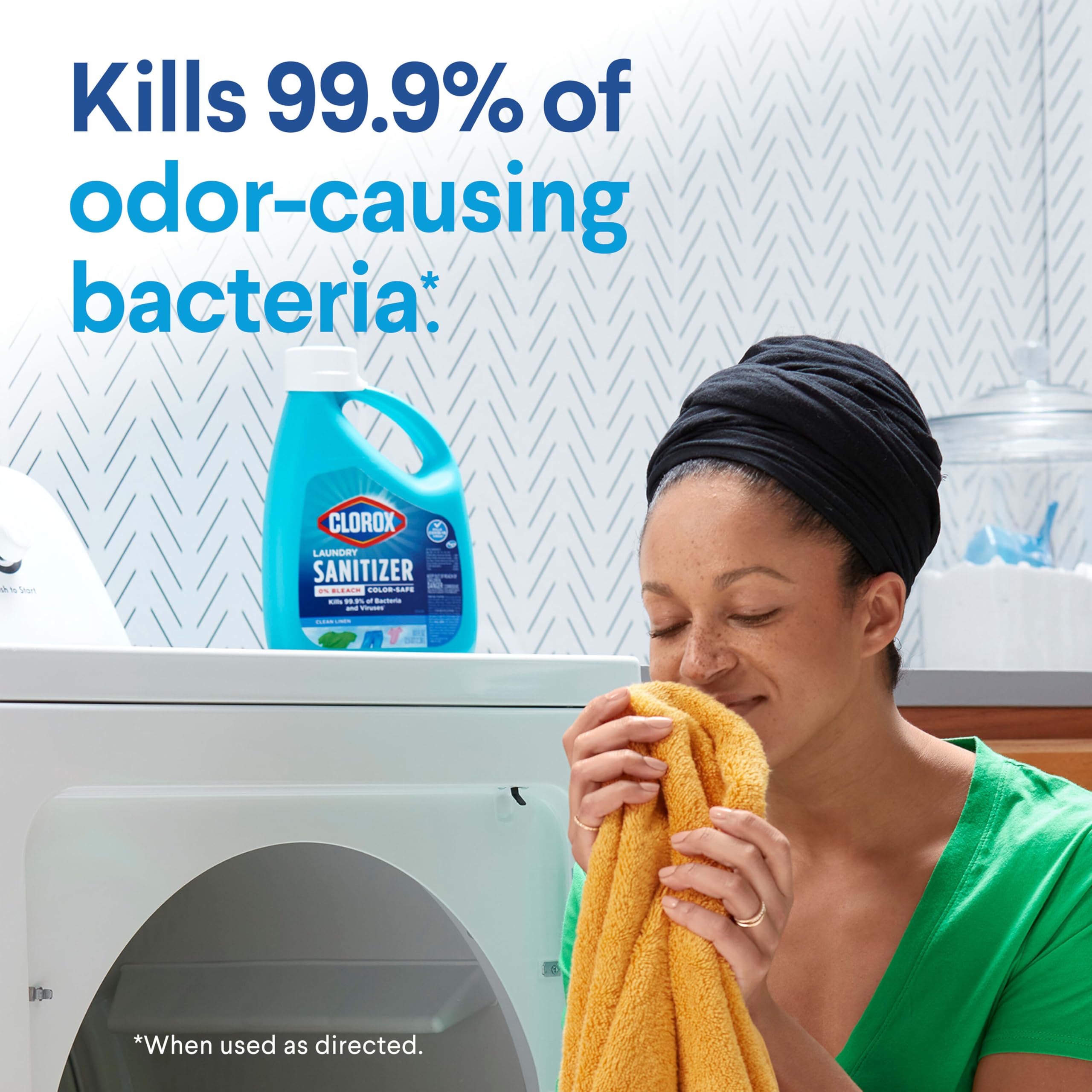 CLOROX Laundry Sanitizer, 0% Bleach, Color Safe, Clean Linen, 80 Fl oz, Pack of 2 (Pack May Vary)