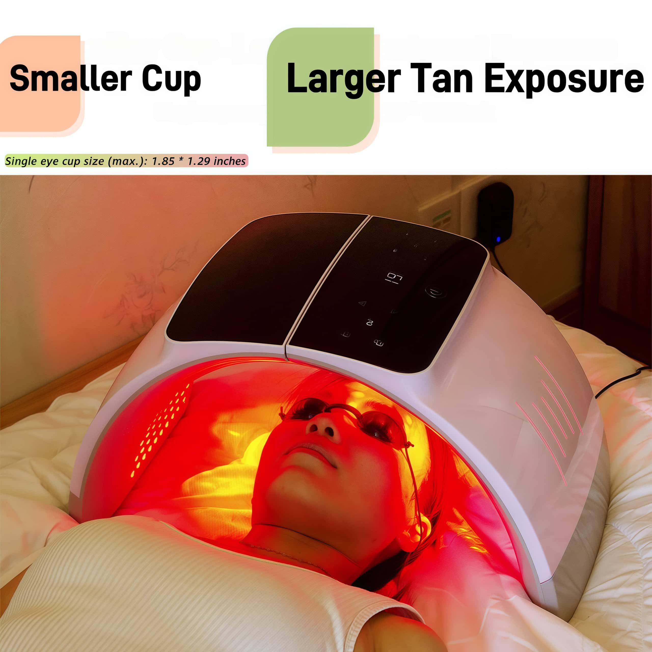 Protective Goggles for Red Light Therapy Pack of 2, Safety Glasses for Tanning Use, Eye Protection for Light Therapy without Blocking Light, Safe Transparent See-Through Material, Storage Box Included