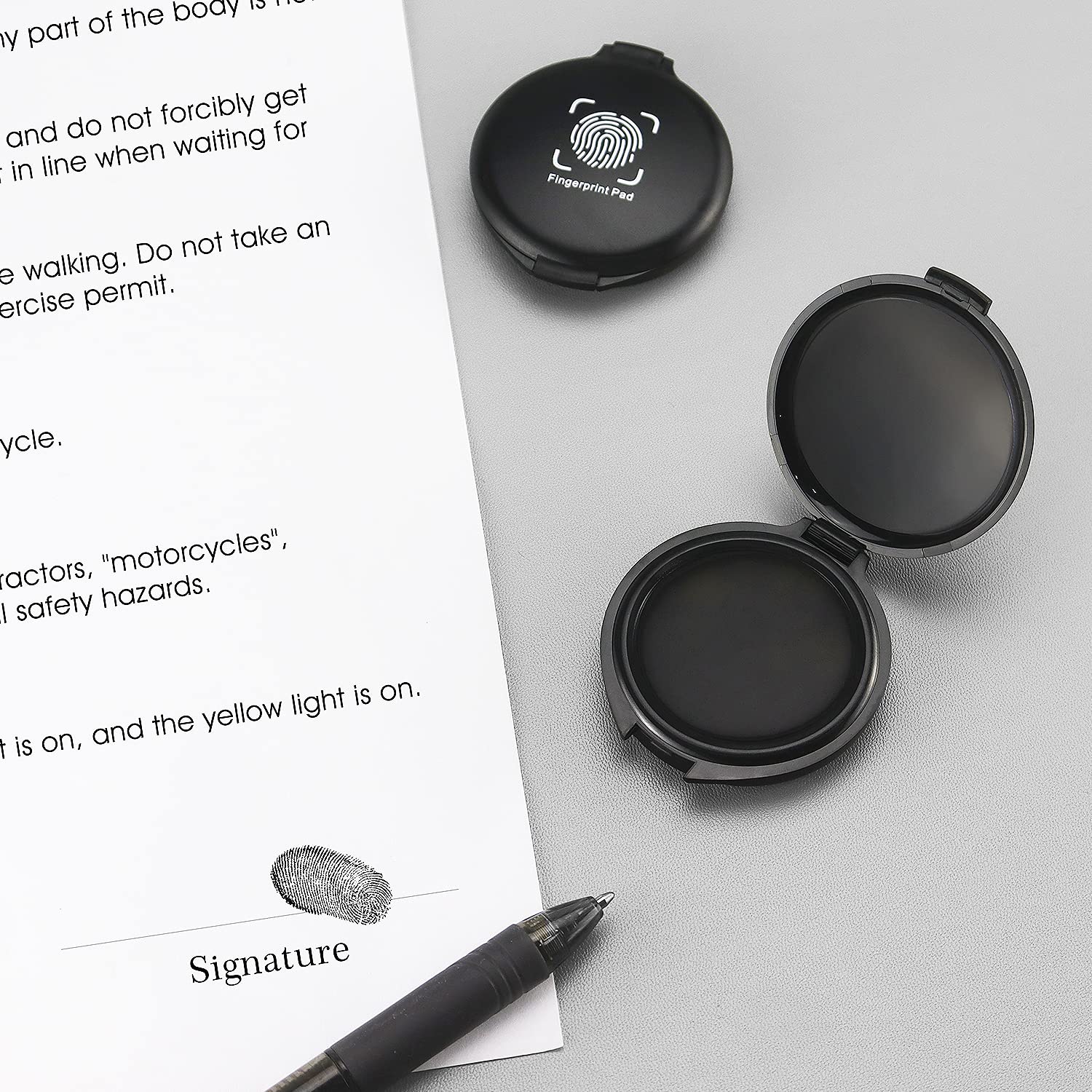 1 Pack Thumbprint Fingerprint Ink Pad Stamp Pad for Notary Supplies Identification Security ID Fingerprint Cards Law Enforcement Fingerprint Black Stamp Ink pad