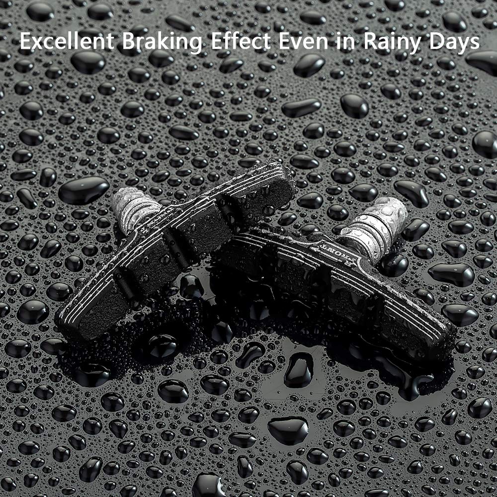 Hapleby 4PCS Premium Bike Brake Pads, Professional Mountain Bicycle V-Brake Pads, Bike Brake Blocks Kit, for Free Hex Wrench
