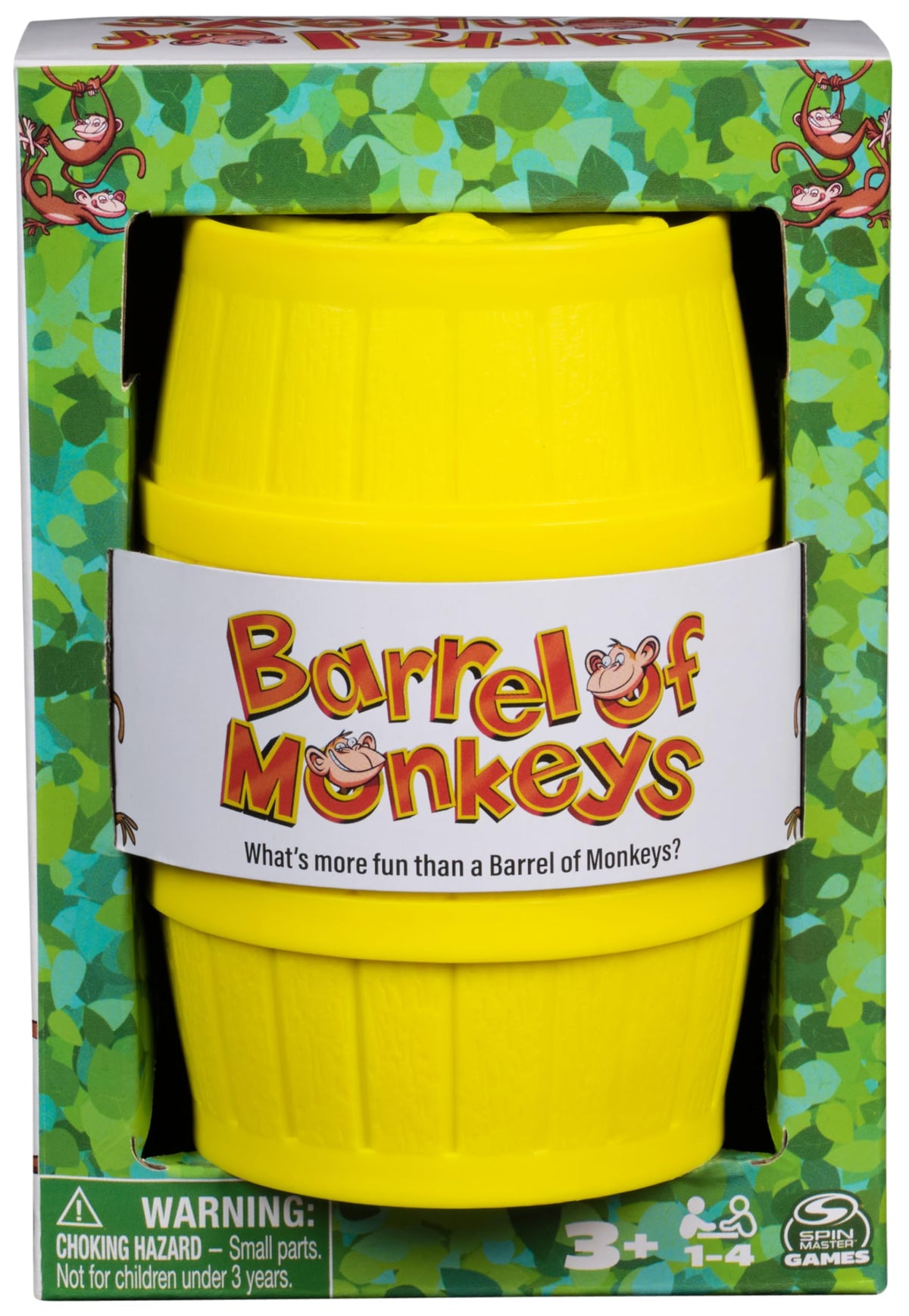 Spin Master Games, Barrel of Monkeys, Retro-Verkettungsspaß für Vorschulkinder, Familienspiele, 1 & mehr Spieler, für Kinder ab 3 Jahren