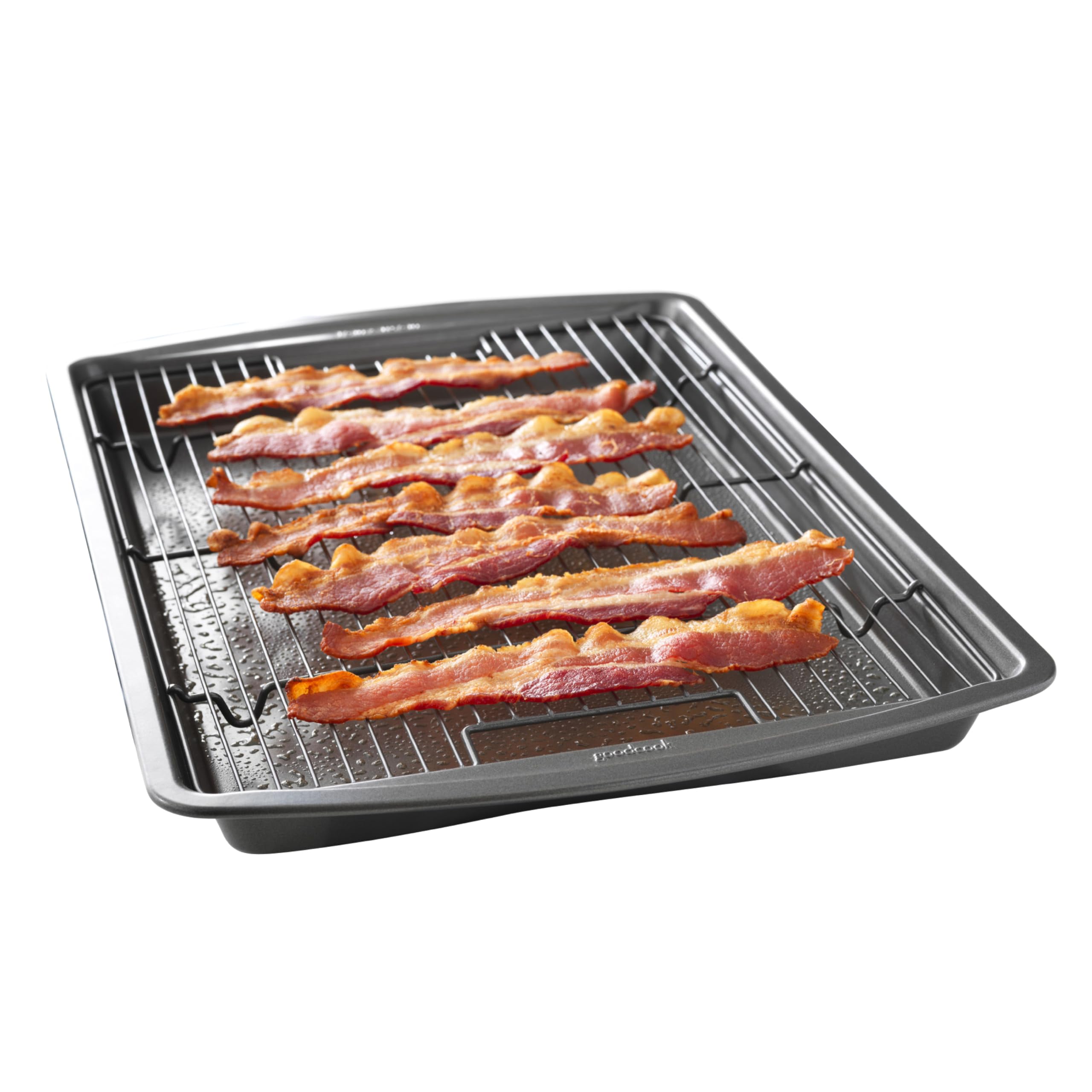 GoodCook 15" x 10.5" Nonstick Carbon Steel Baking Pan & Raised Wire Rack - Pizza Crisper, Crispy Bacon, Multipurpose Cooking Sheet Pan, Cooling Rack, Kitchen Cookware Set, Dishwasher Safe