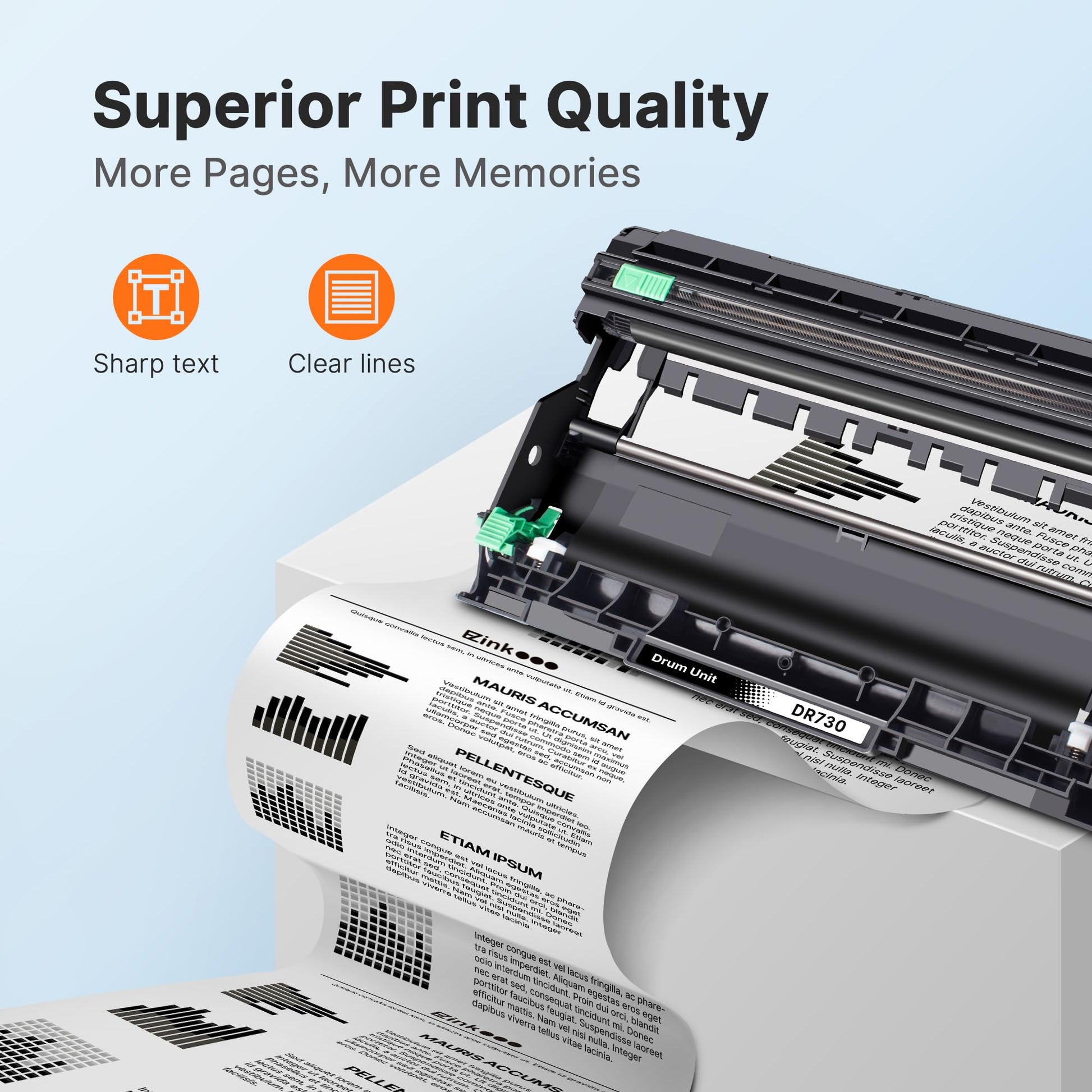 E-Z Ink Compatible Drum Unit Replacement for Brother DR 730 Drum Unit Compatible with HL-L2350DW HL-L2395DW HL-L2370DW HL-L2370DWXL MFC-L2750DW MFC-L2710DW Printer (2 Pack)